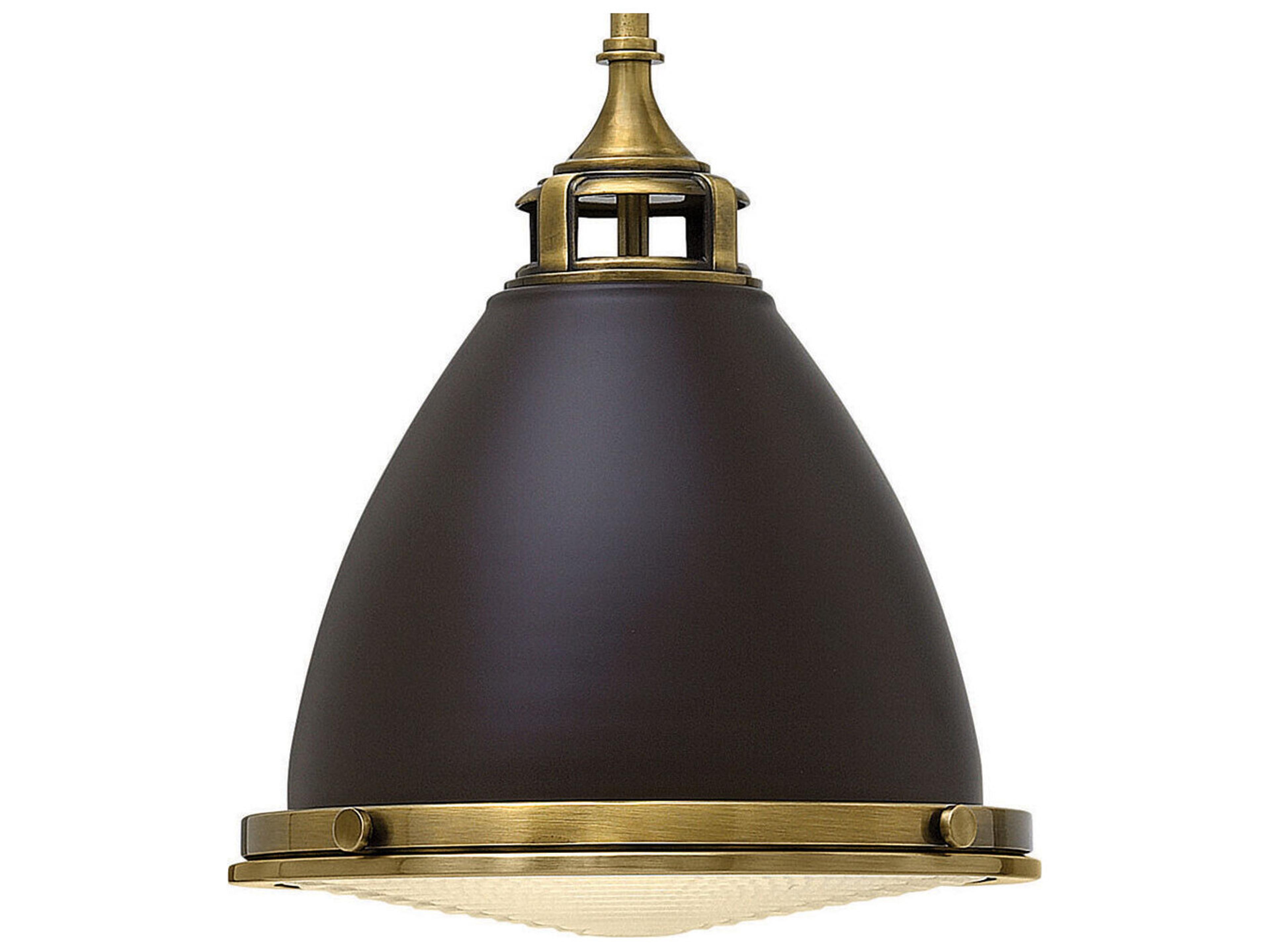 Hinkley Amelia 1-Light Buckeye Bronze Glass Bell Pendant