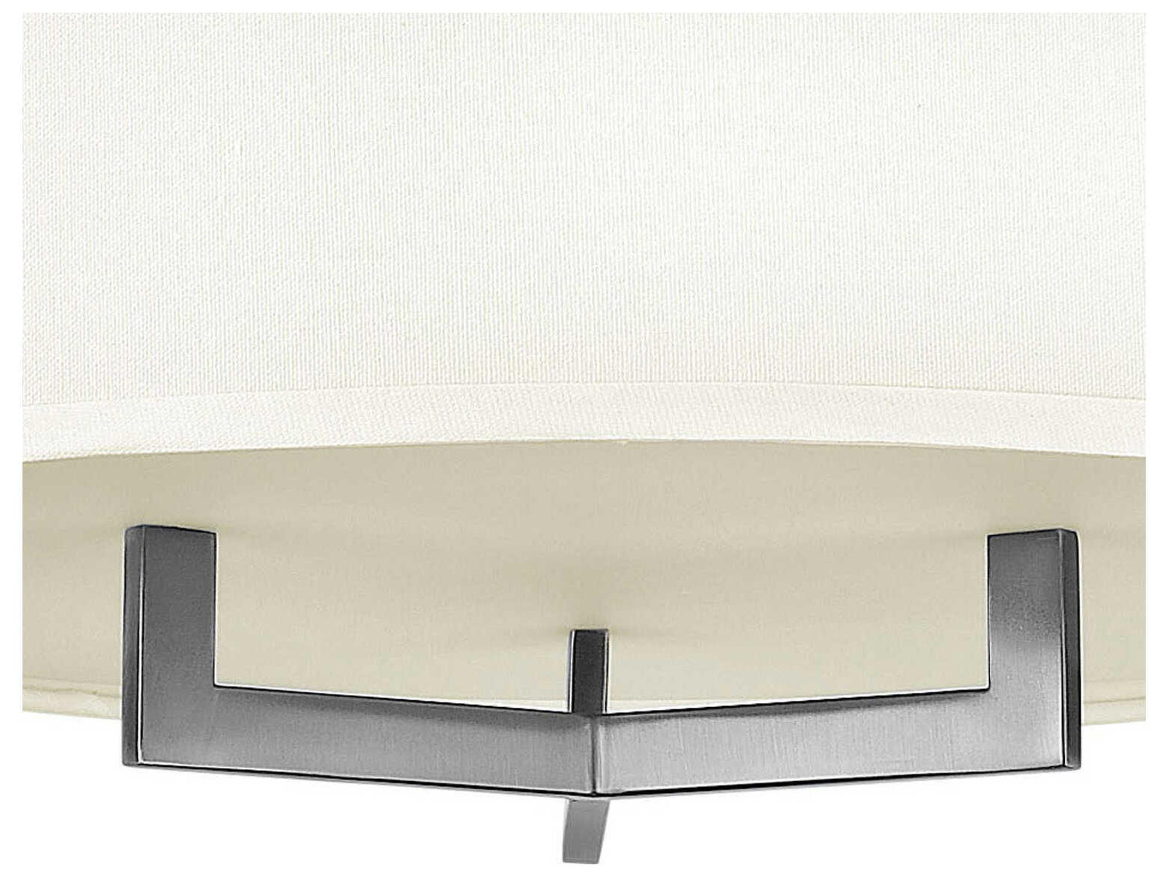 Hinkley Hampton 3-Light Antique Nickel Drum Semi Flush Mount