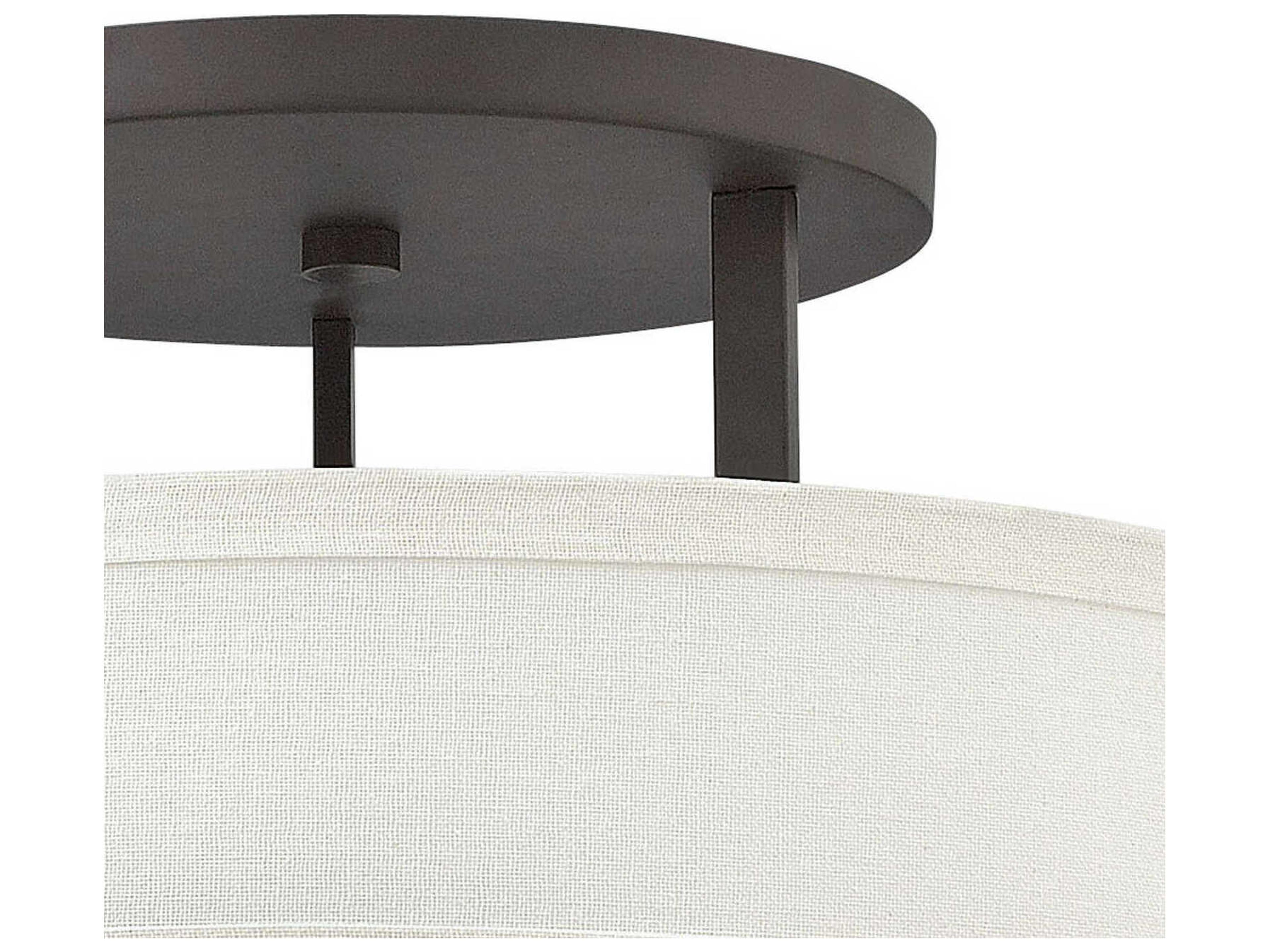 Hinkley Hampton 3-Light Buckeye Bronze Drum Semi Flush Mount