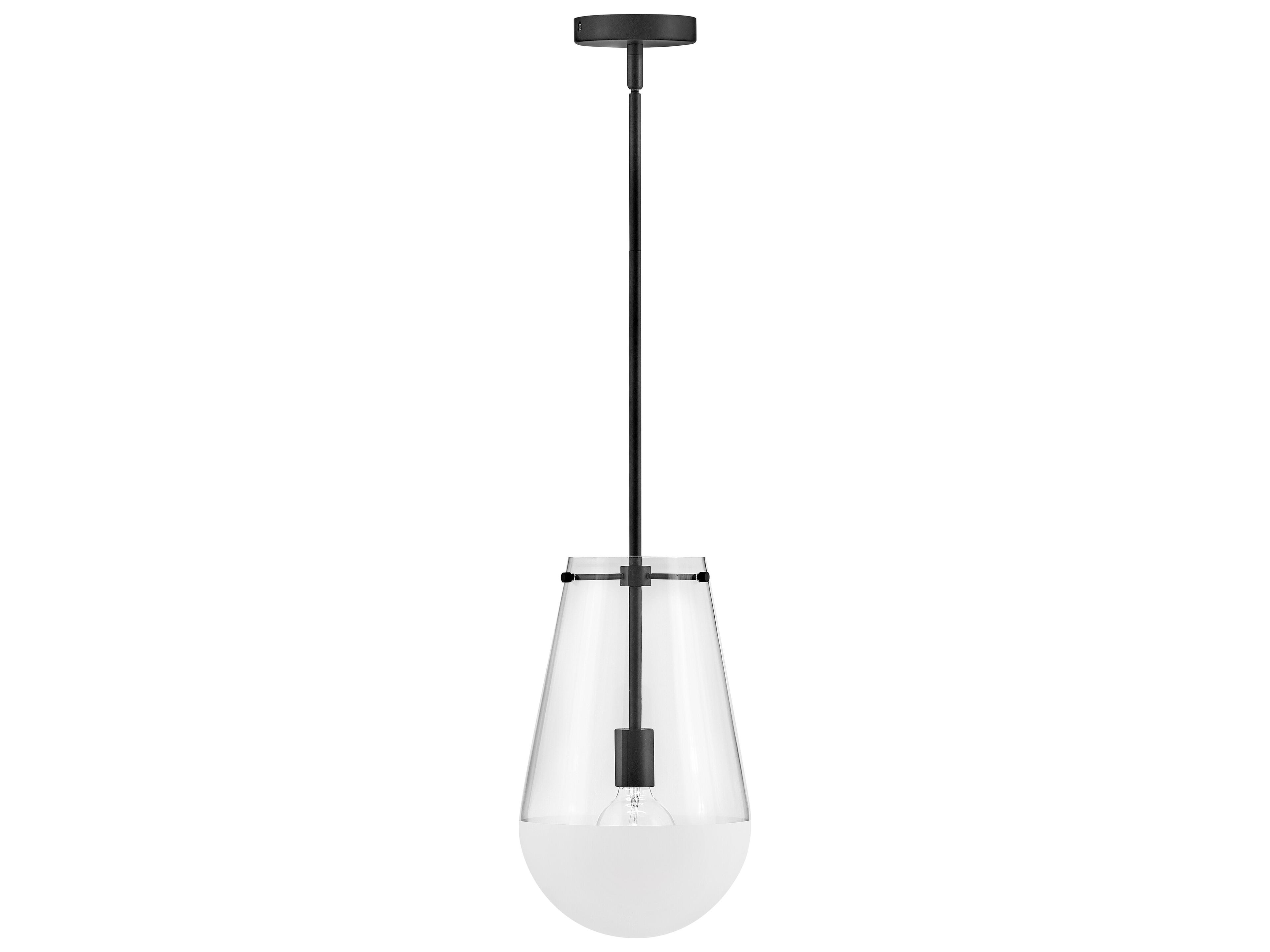 Hinkley Beck 1-Light Black Glass LED Mini Pendant