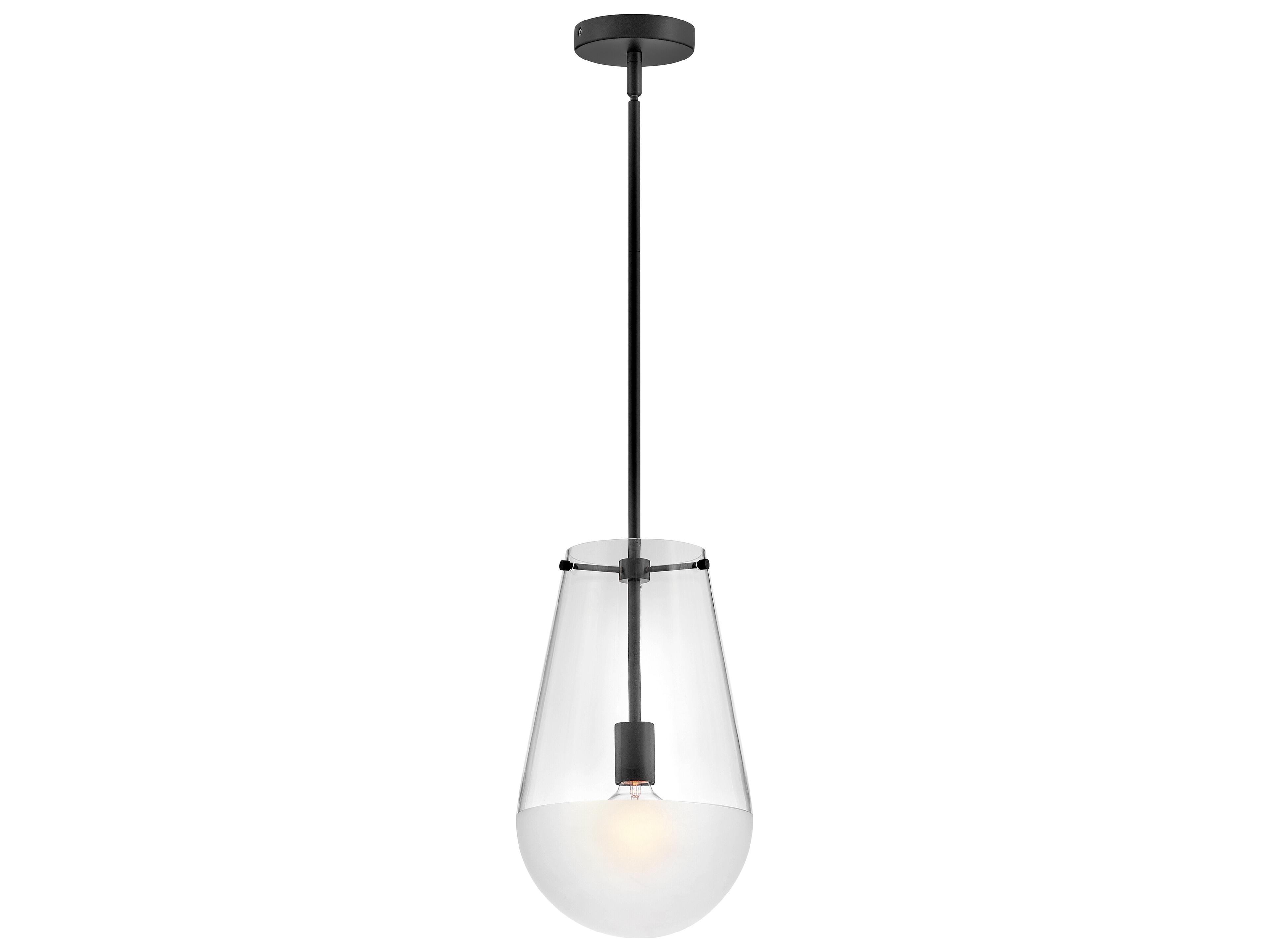 Hinkley Beck 1-Light Black Glass LED Mini Pendant