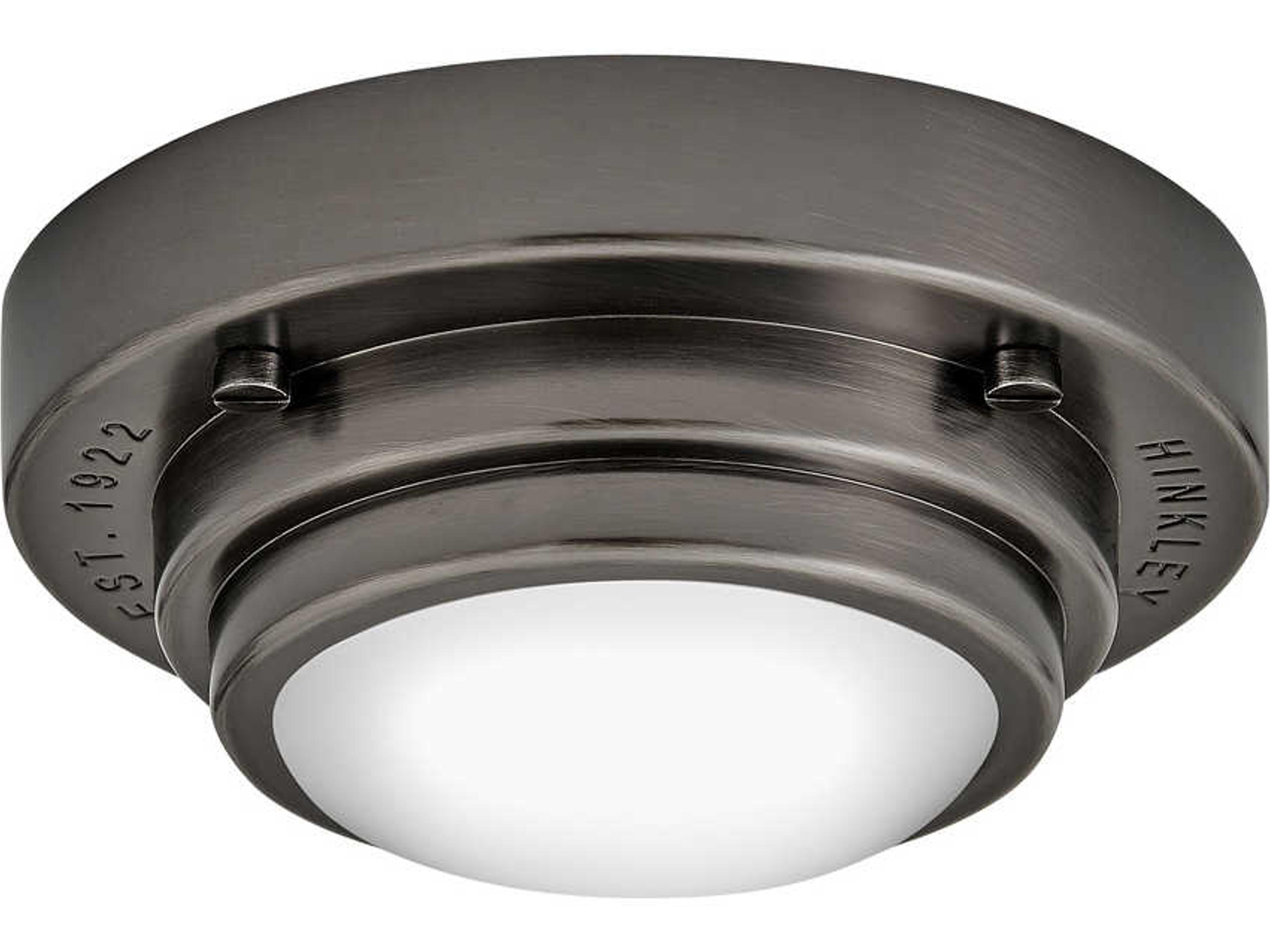 Porte Black Oxide Glass LED Round Flush Mount