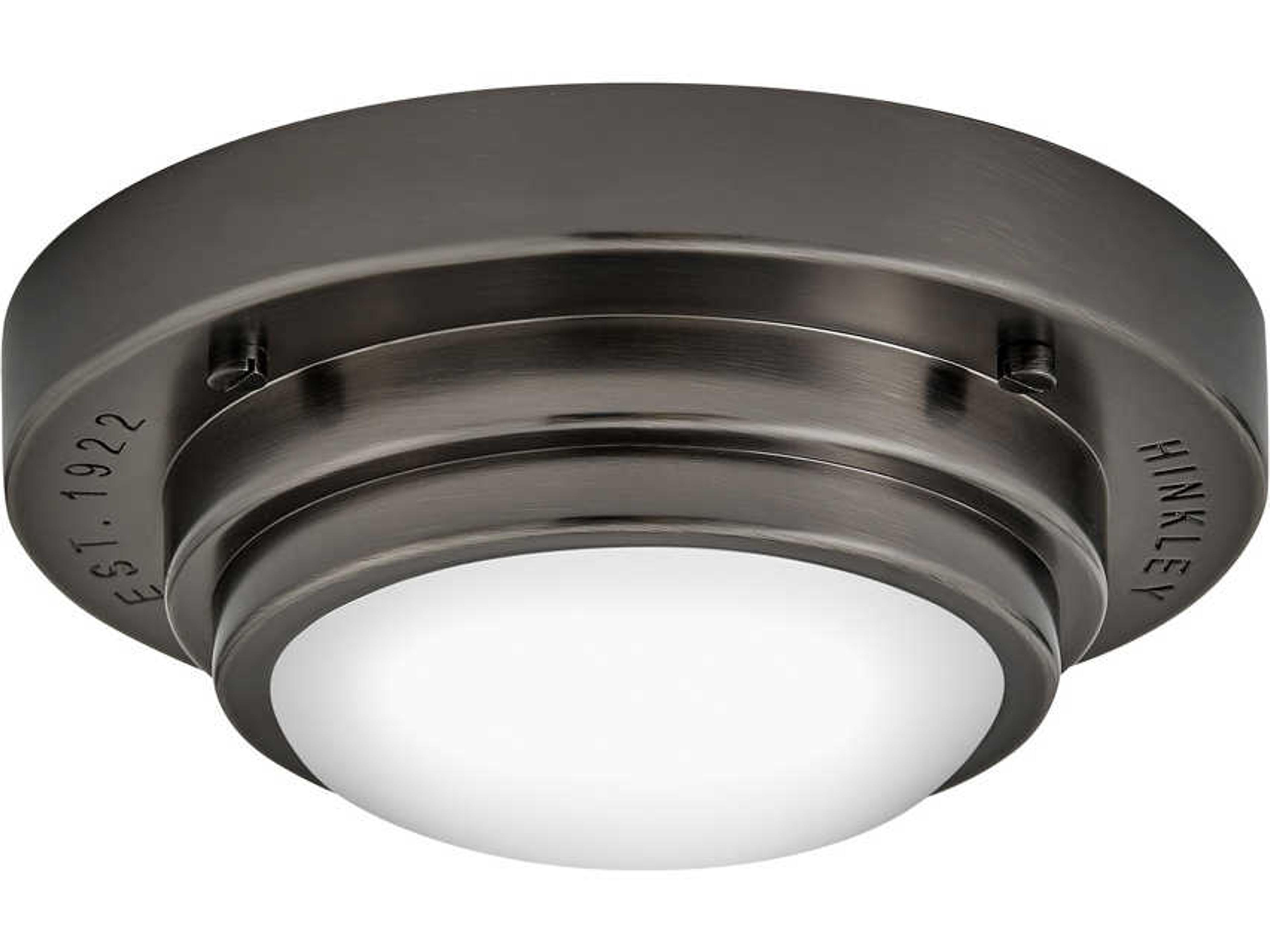 Porte Black Oxide Glass LED Round Flush Mount