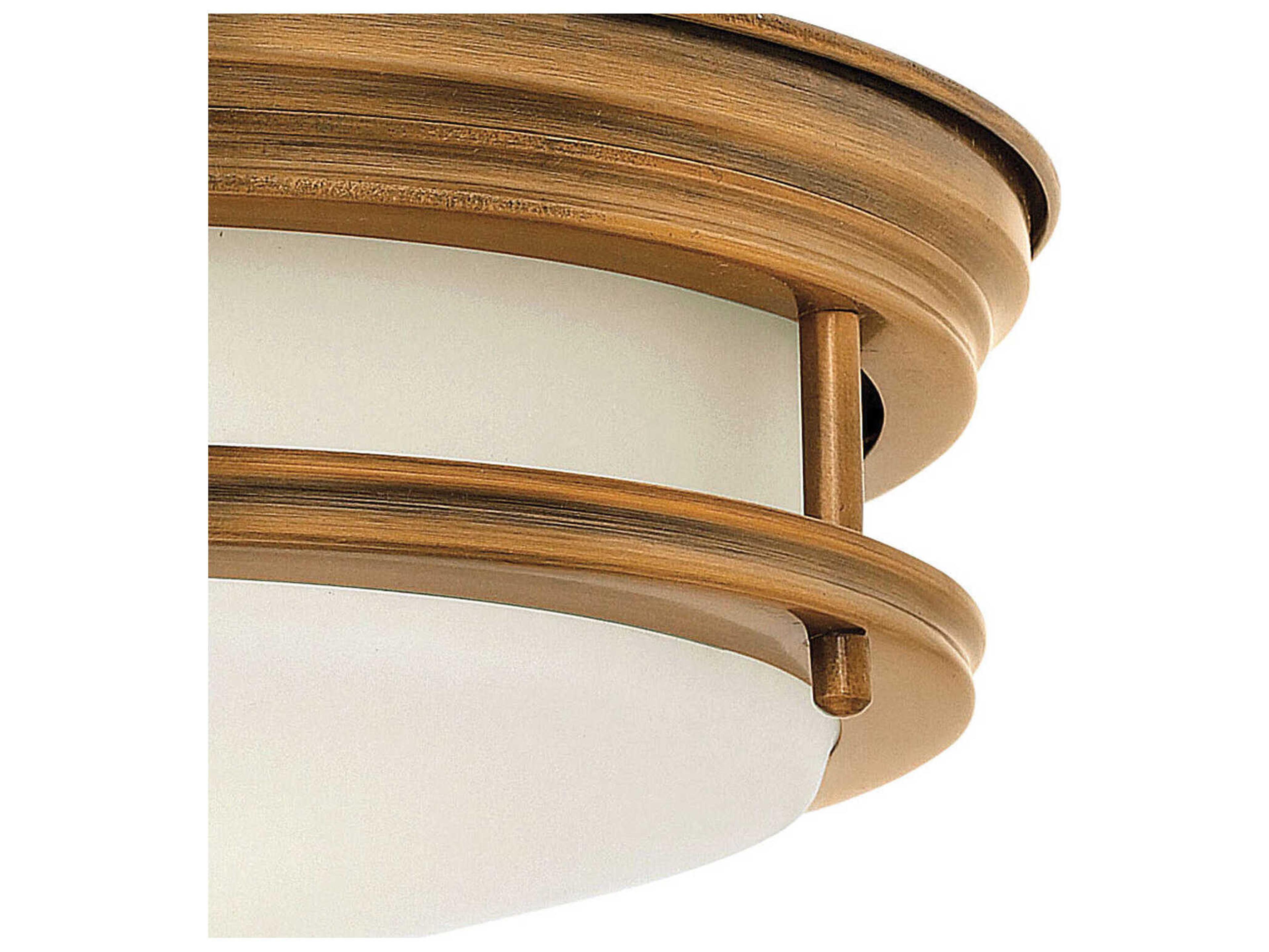 Hinkley Hadley 2-Light Brushed Bronze Glass Drum Flush Mount