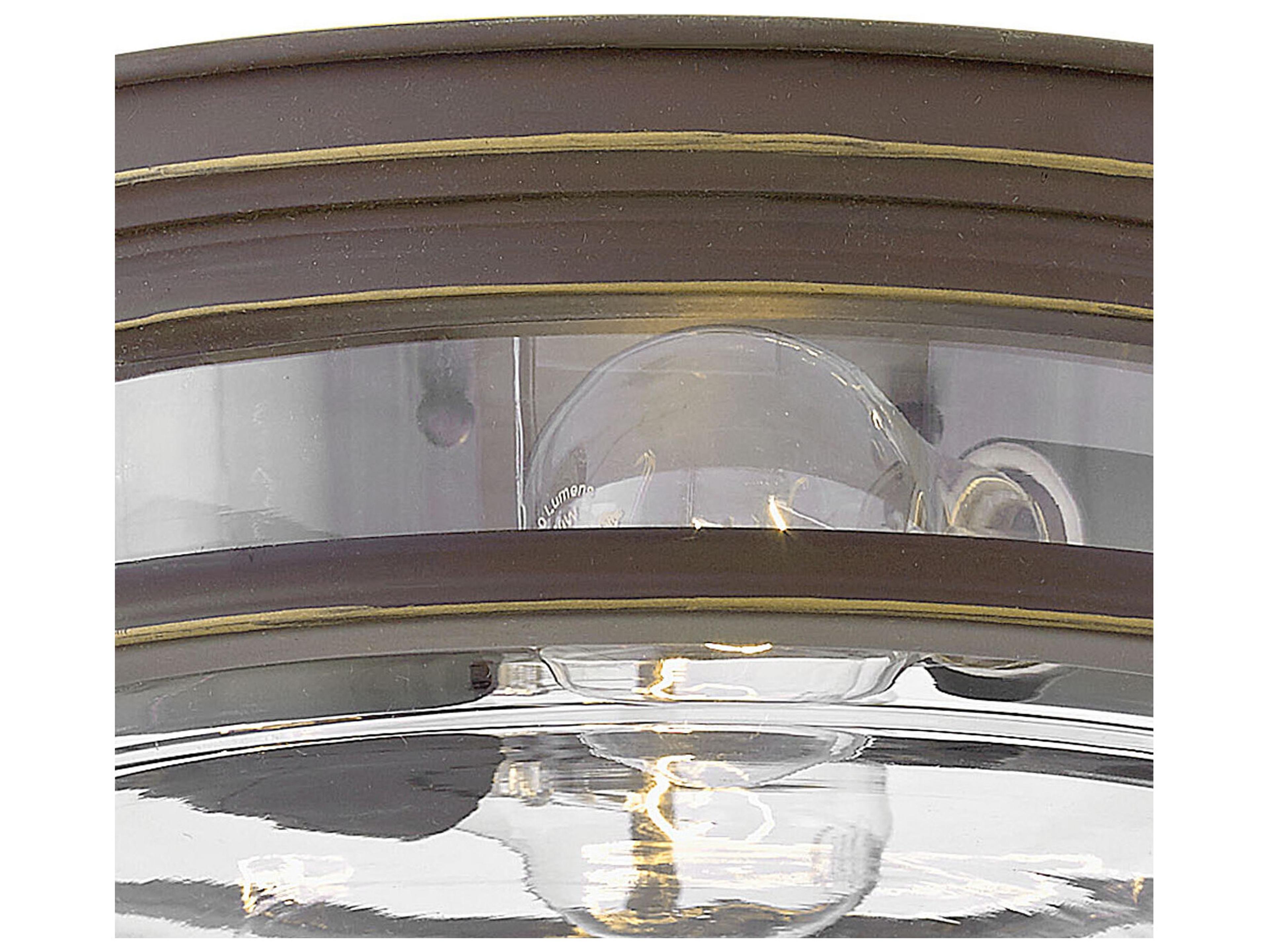 Hinkley Hadley 2-Light Oil Rubbed Bronze With Clear Glass Drum Flush Mount