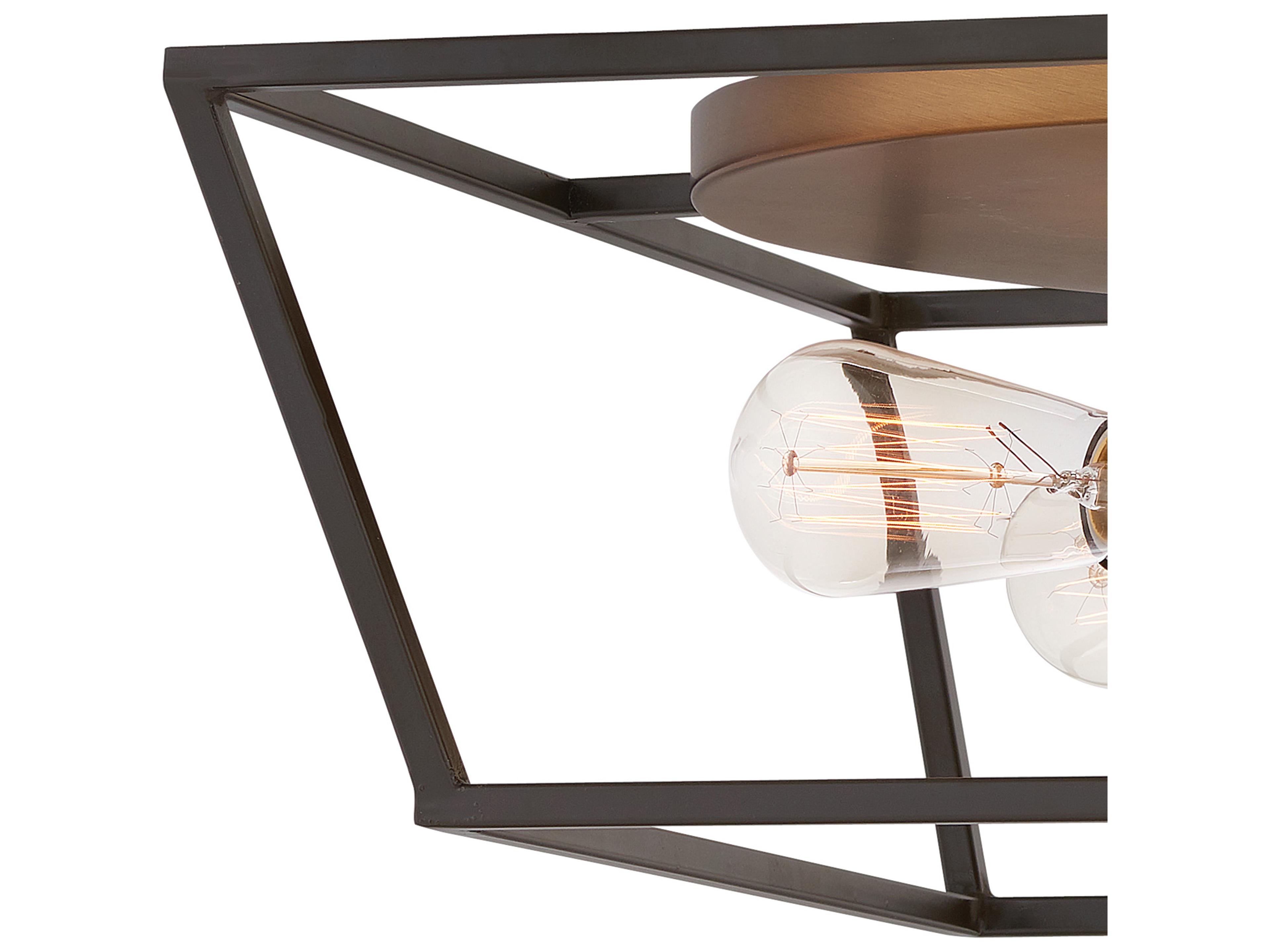 Hinkley Fulton 4-Light Bronze Geometric Flush Mount