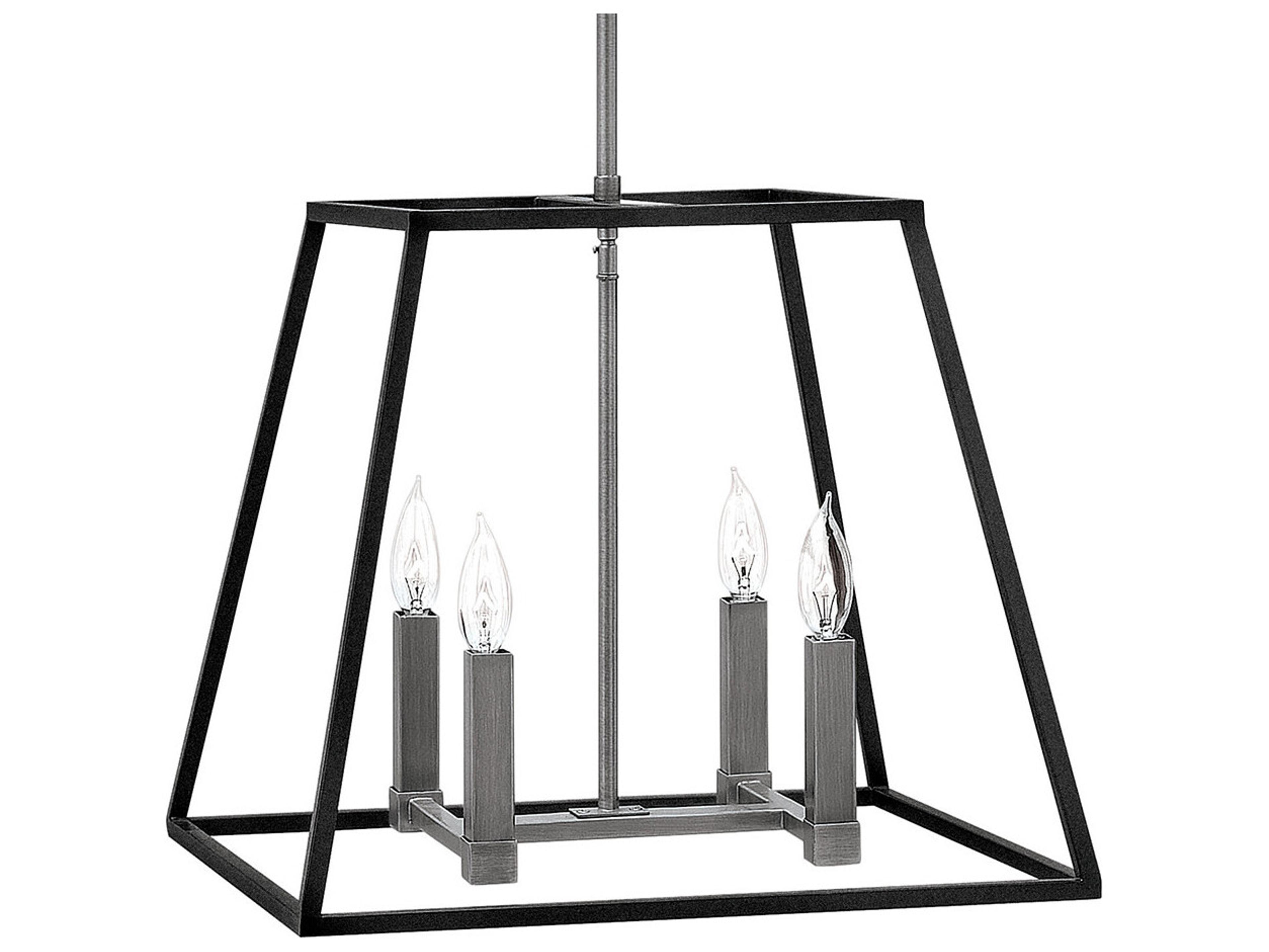 Hinkley Fulton 4-Light Aged Zinc Bronze Candelabra Chandelier