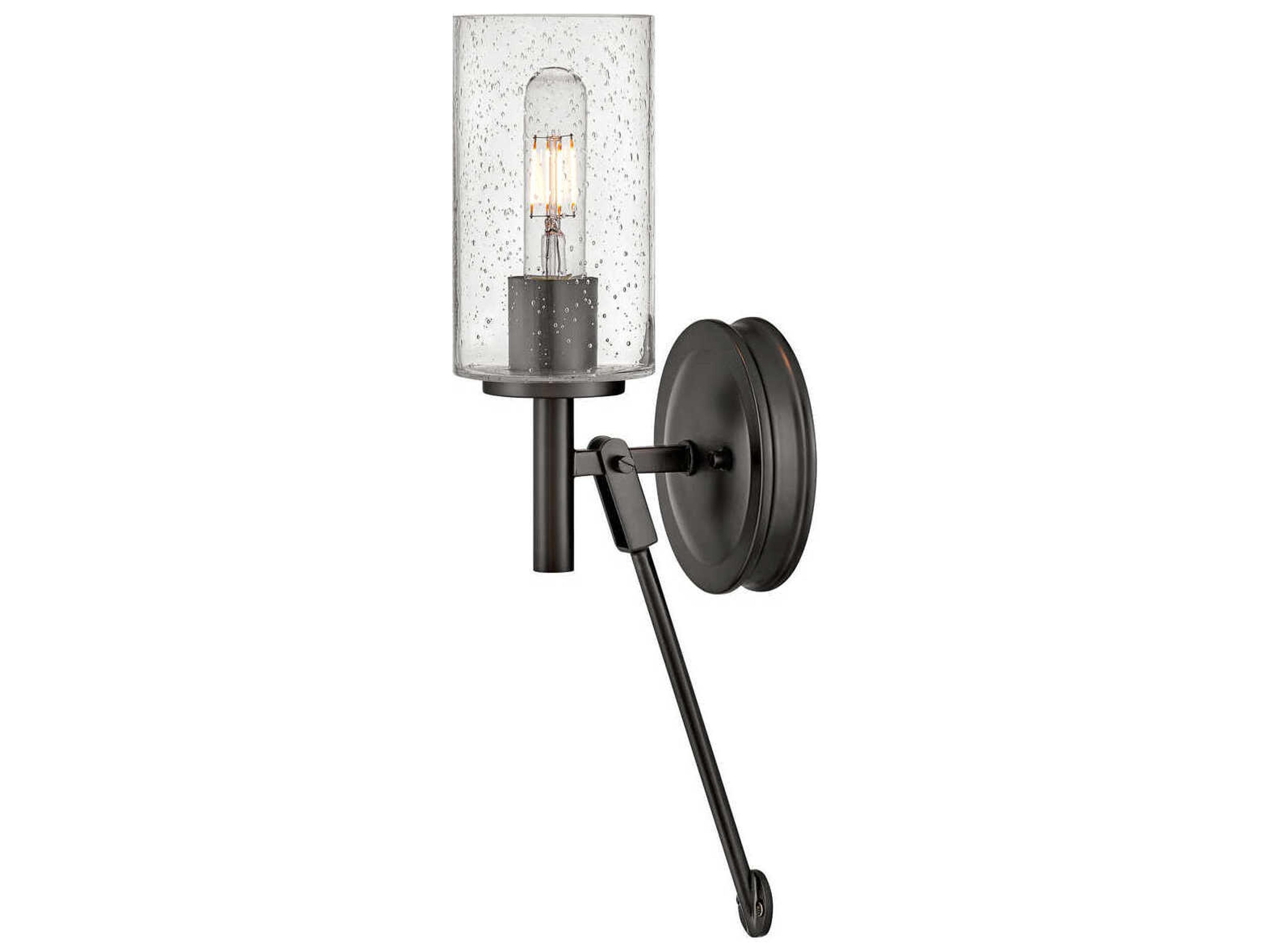 Collier 1-Light Black Oxide Glass Wall Sconce
