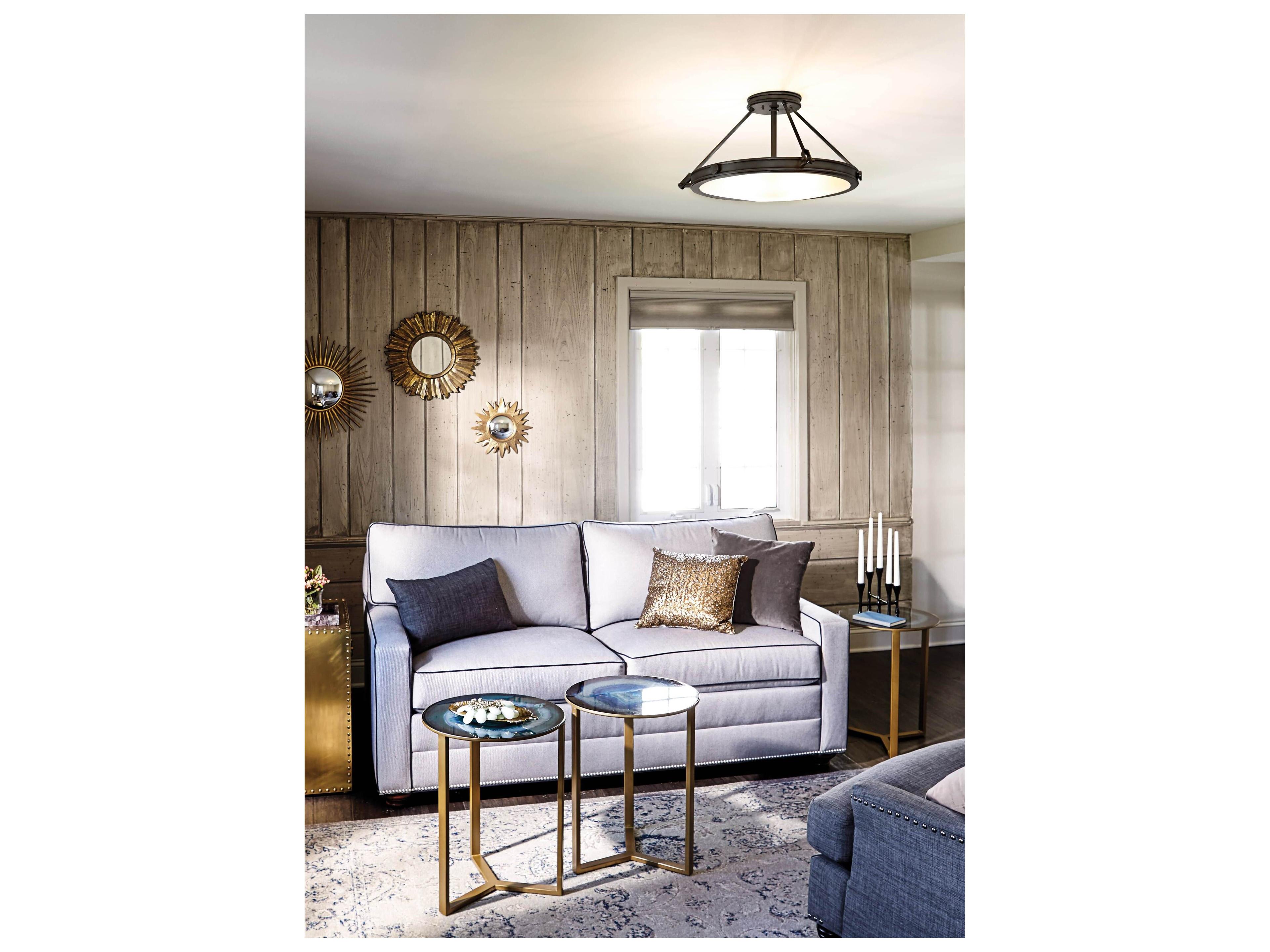 Collier 4-Light Black Oxide Glass Bowl Semi Flush Mount