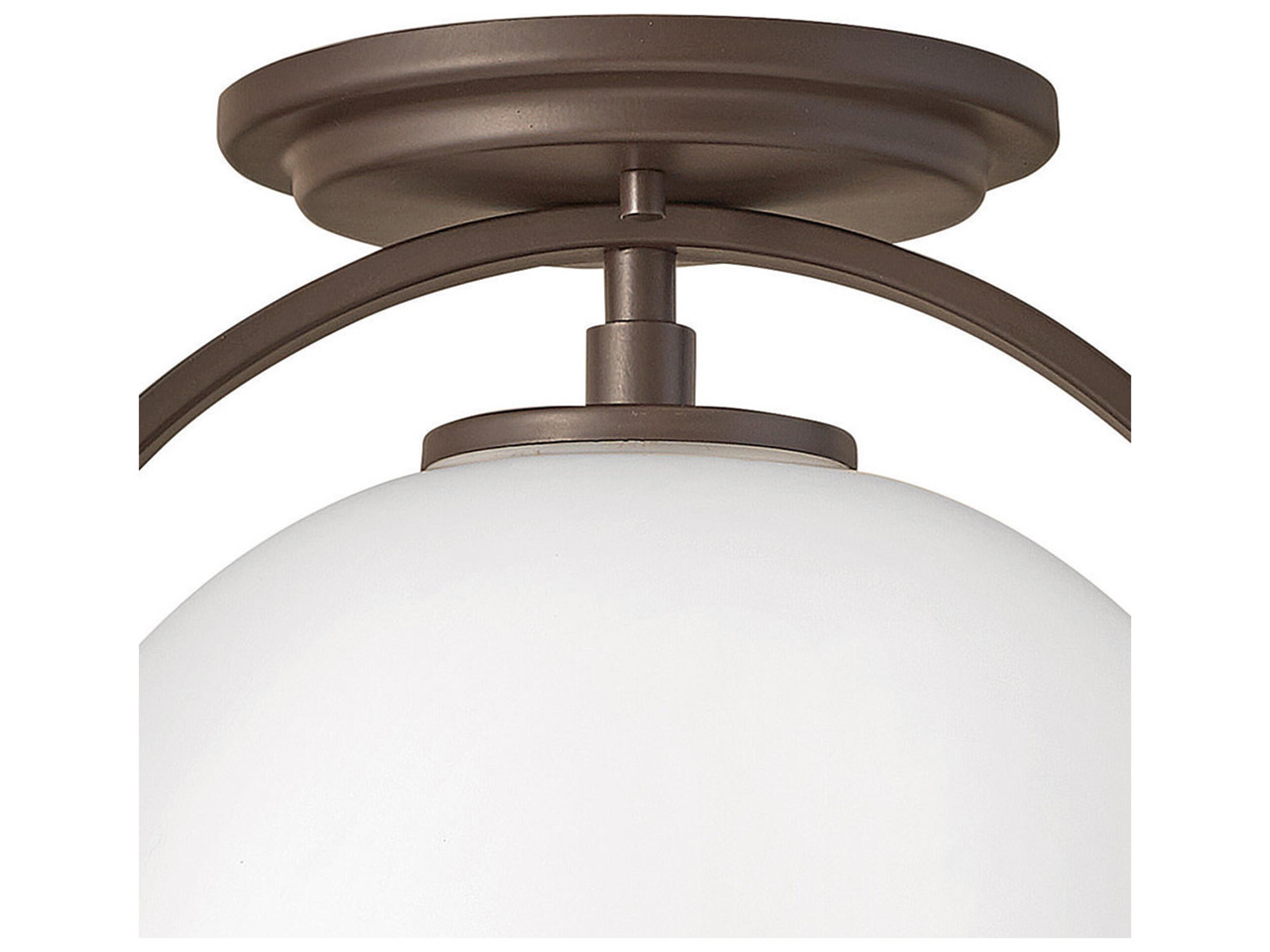 Hinkley Somerset 1-Light Buckeye Bronze Globe Semi Flush Mount