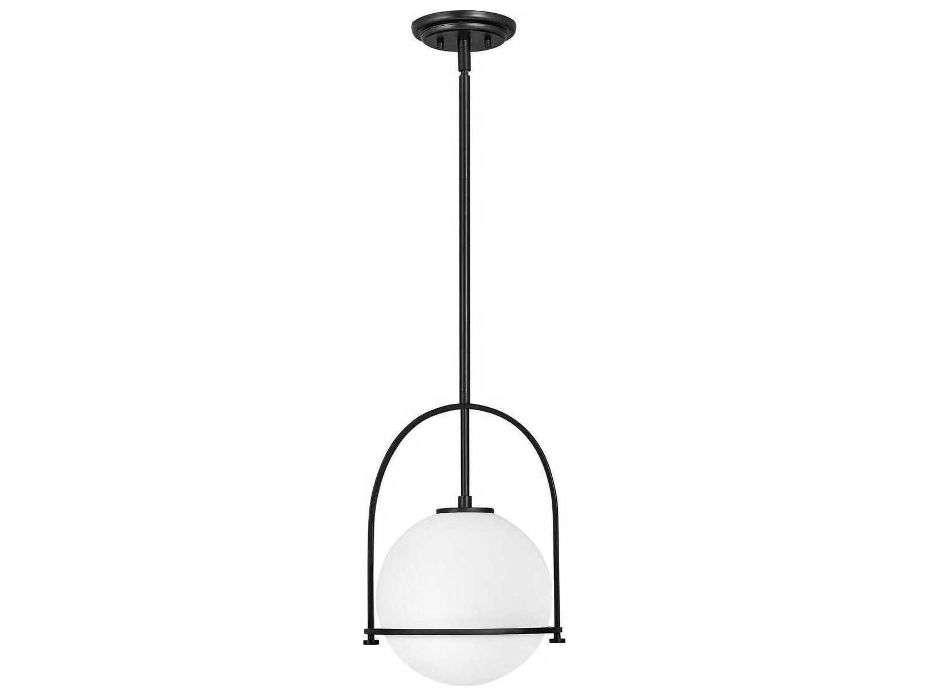 Somerset 1-Light Black Glass Globe Mini Pendant