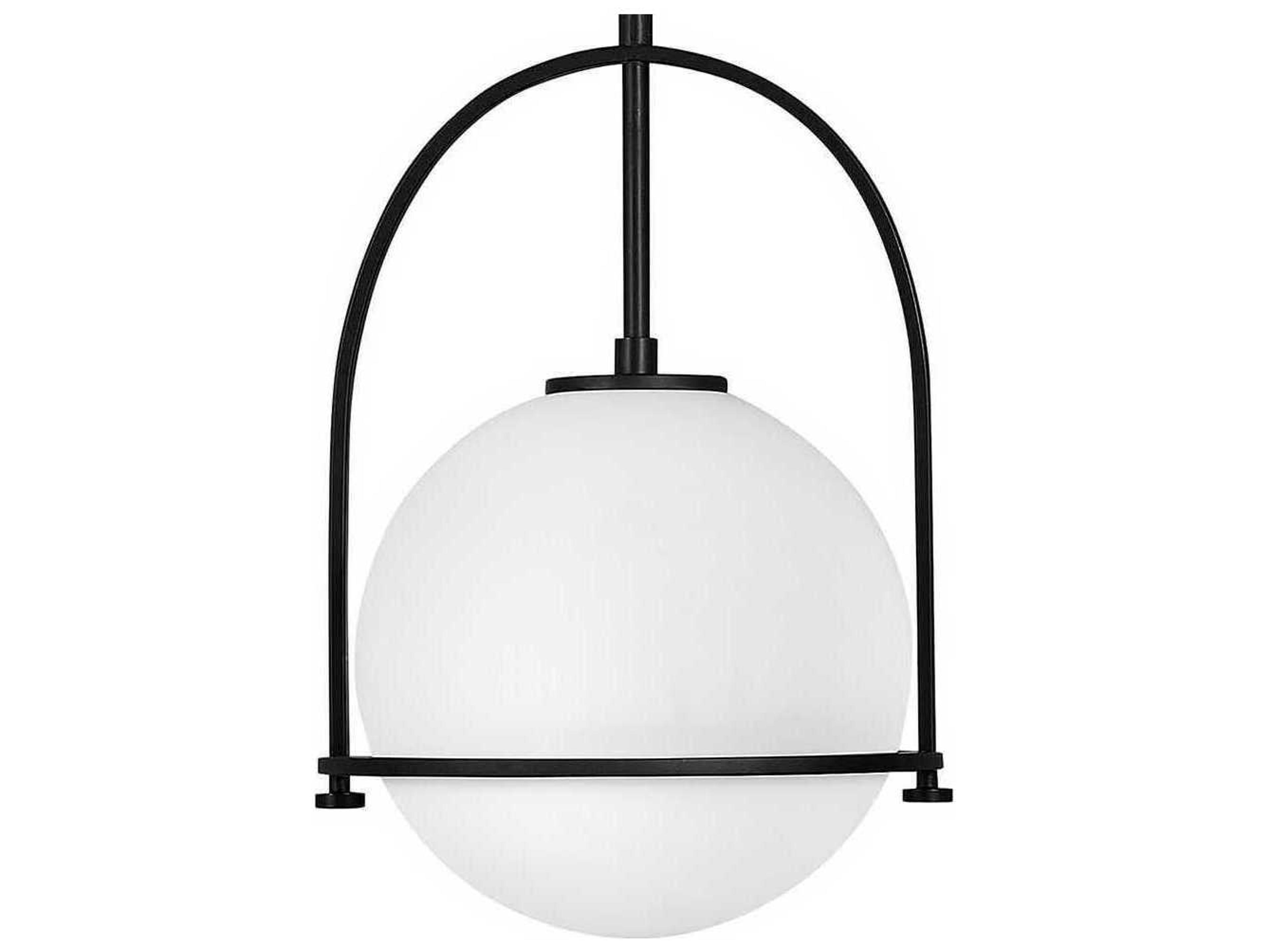 Hinkley Somerset 1-Light Black Glass Globe Mini Pendant