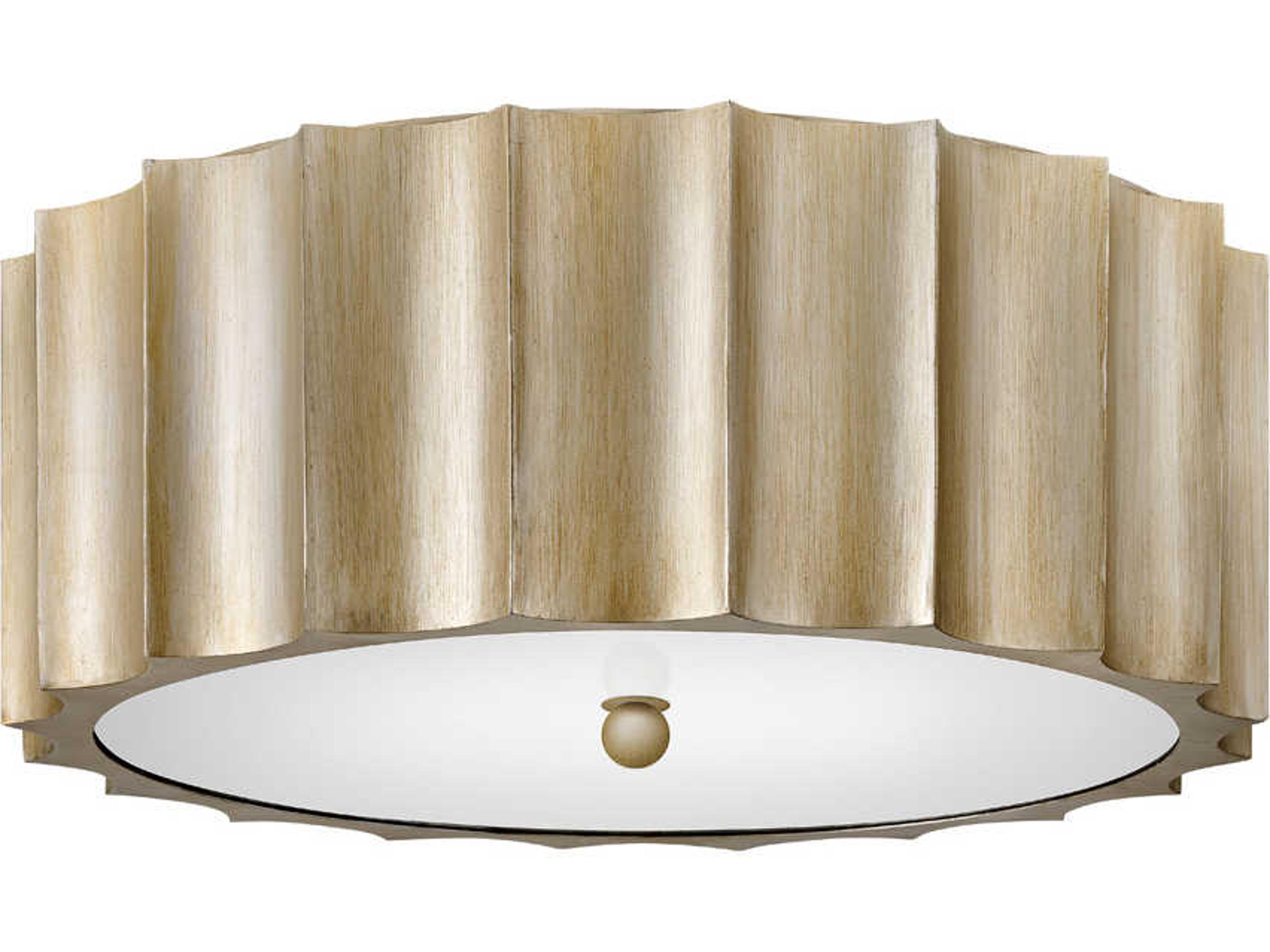 Gia 4-Light Champagne Gold Glass Round Flush Mount