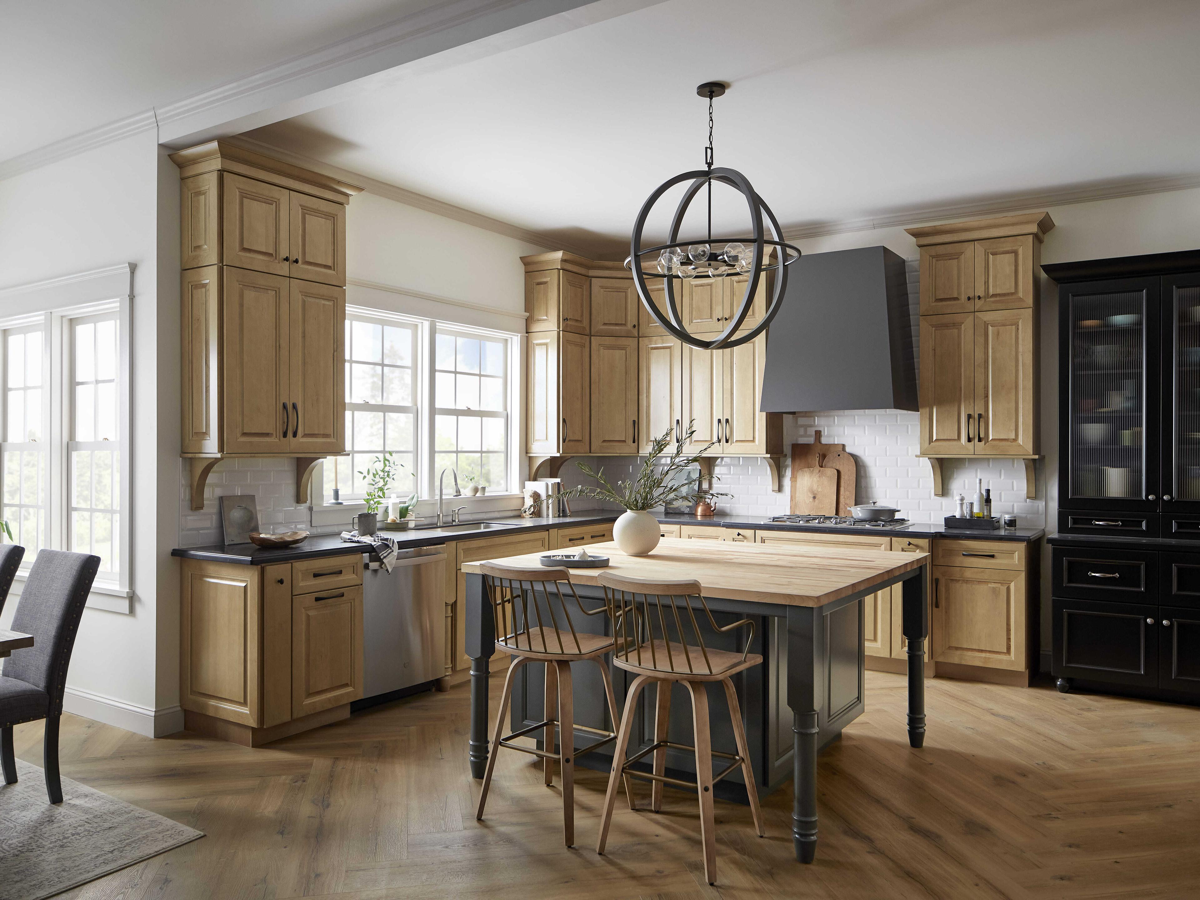 Hinkley 8-Light Dark Cement Bronze Globe Pendant