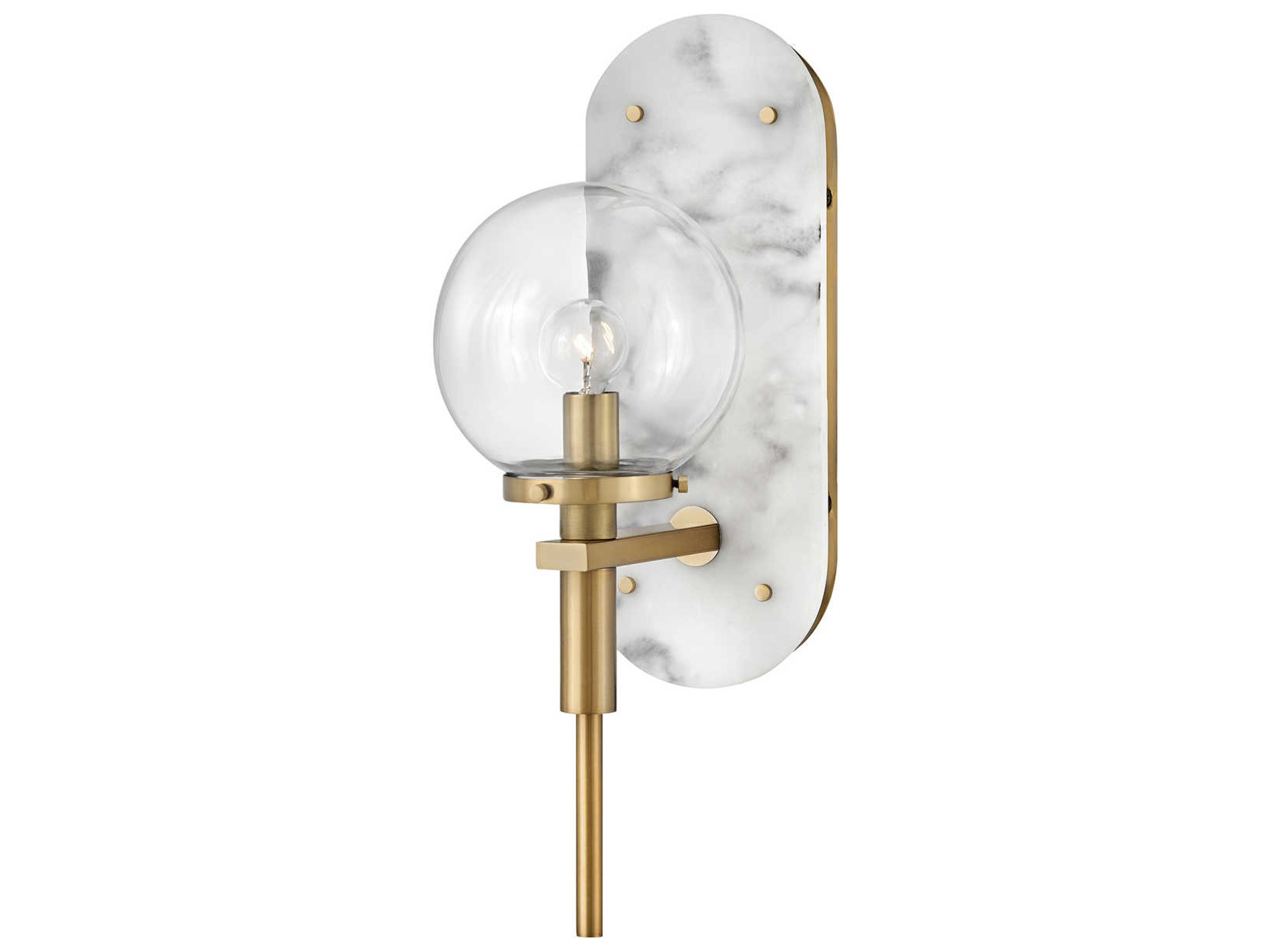 Hinkley Gilda 1-Light Heritage Brass Glass Wall Sconce