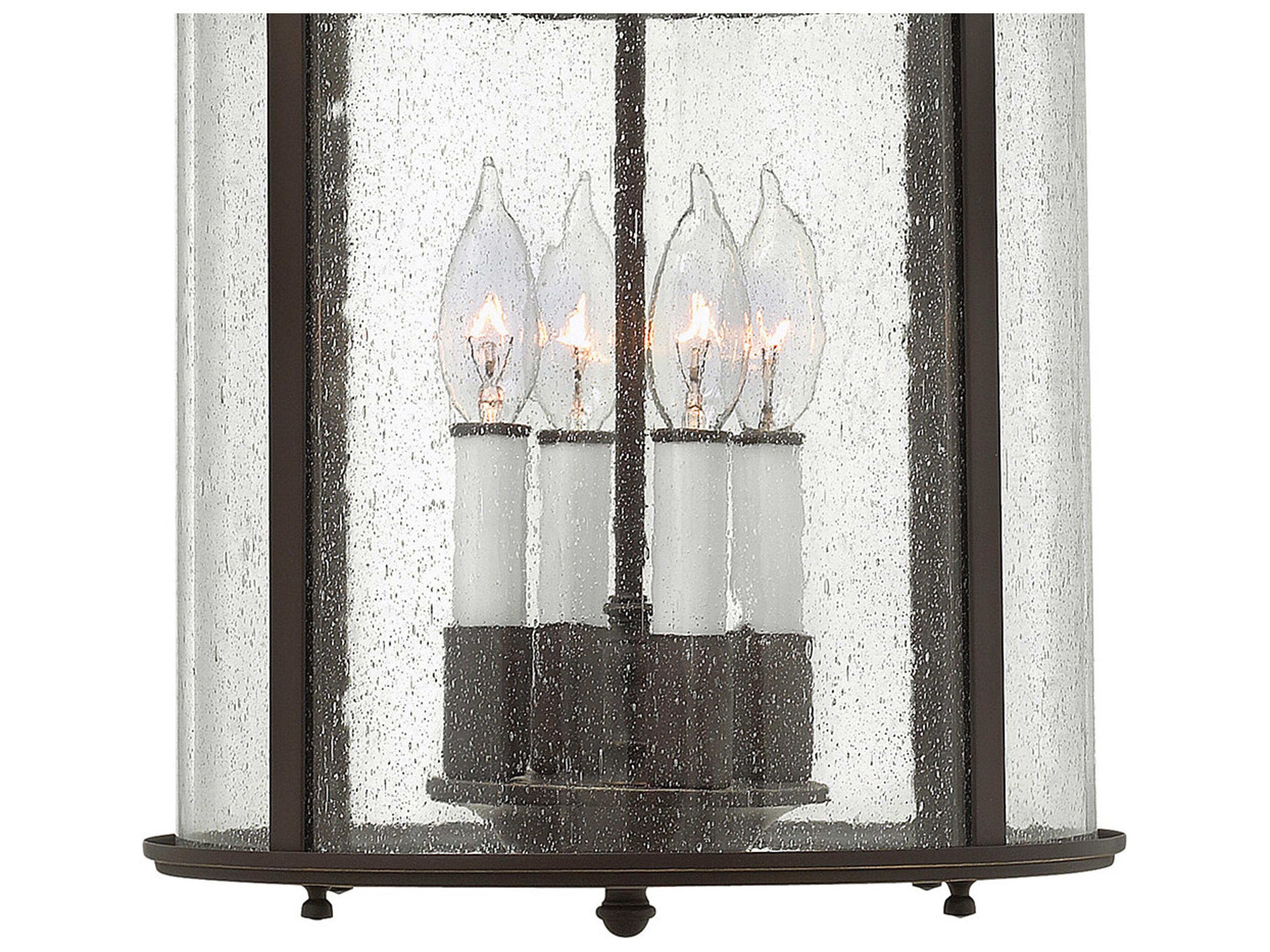 Hinkley Gentry 4-Light Olde Bronze Glass Candelabra Chandelier