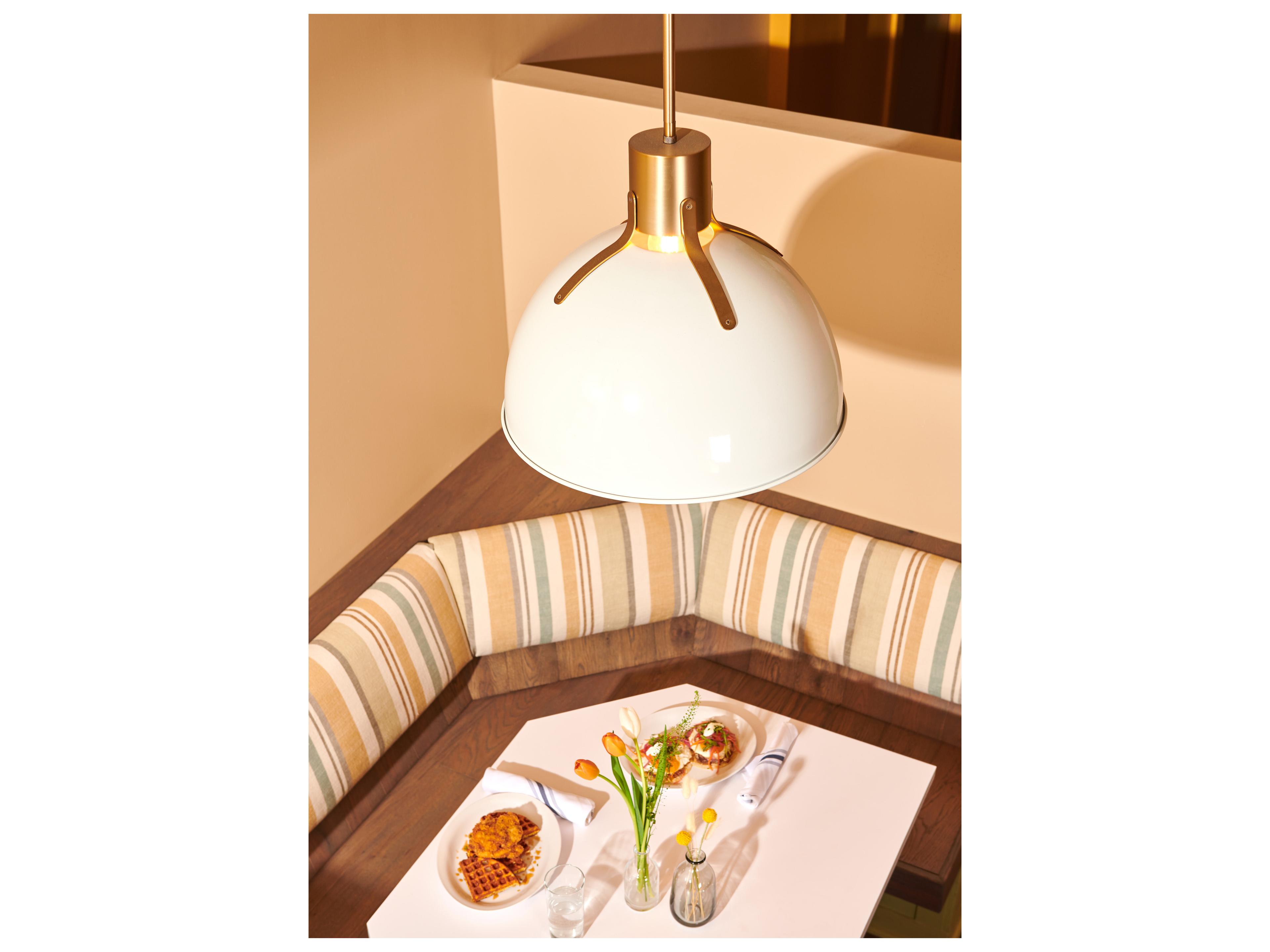 Hinkley Argo 1-Light Polished White Brass LED Bell Pendant