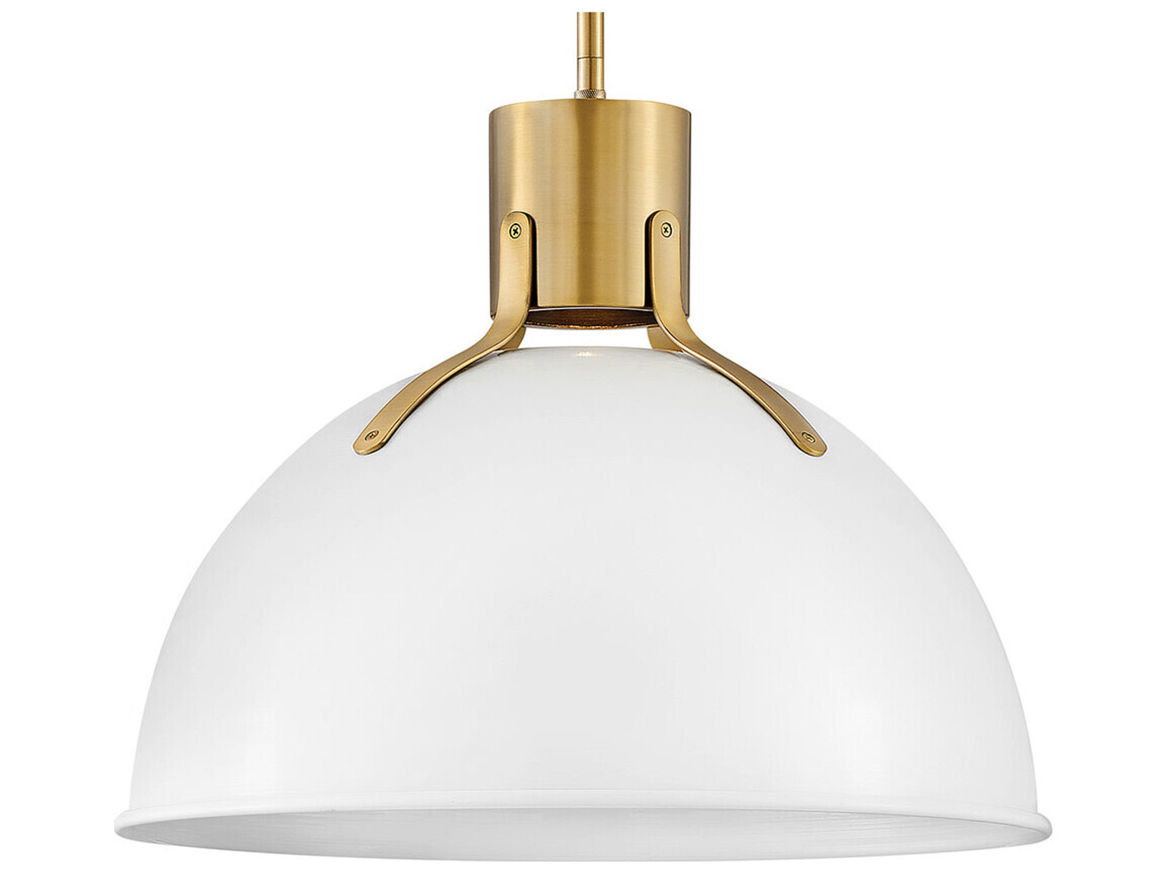 Hinkley Argo 1-Light Polished White Brass LED Bell Pendant