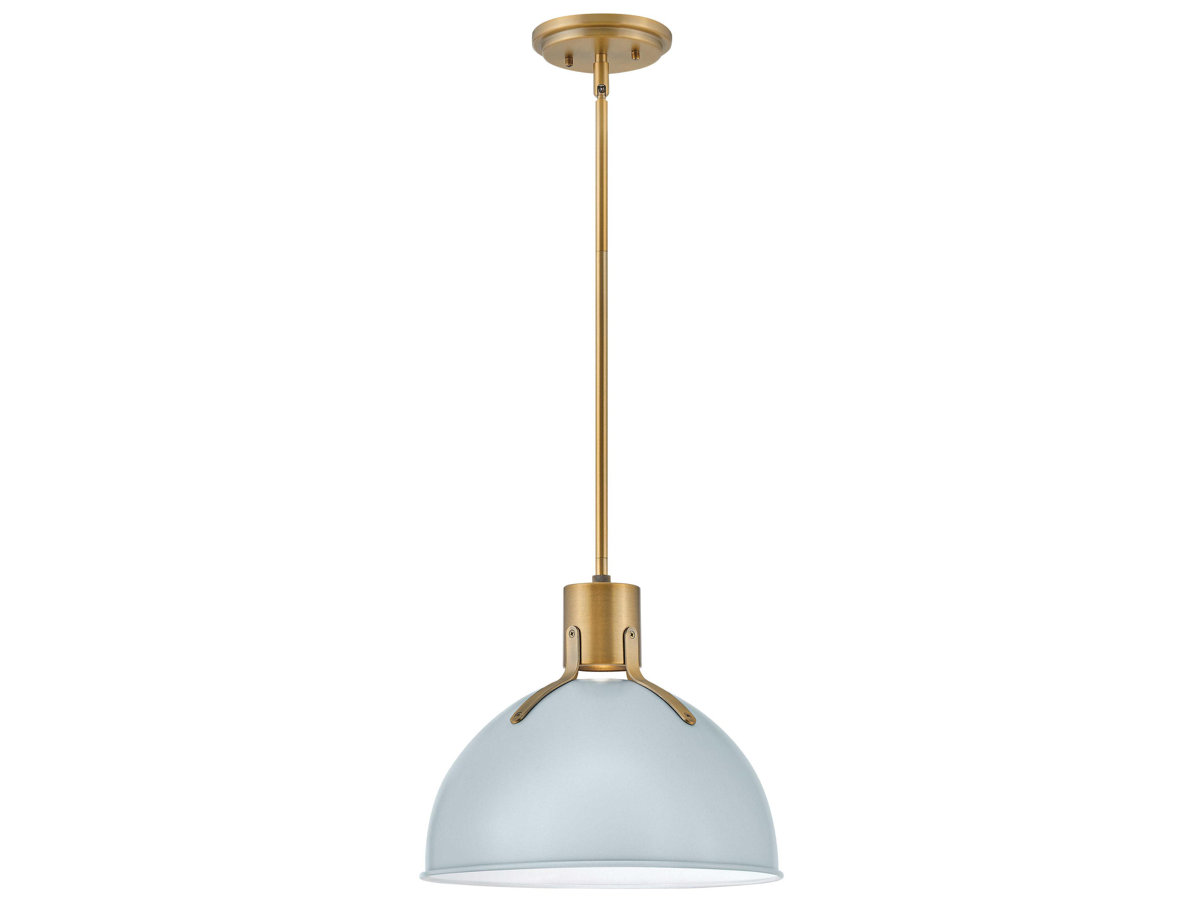 Argo 1-Light Pale Blue Brass LED Dome Pendant