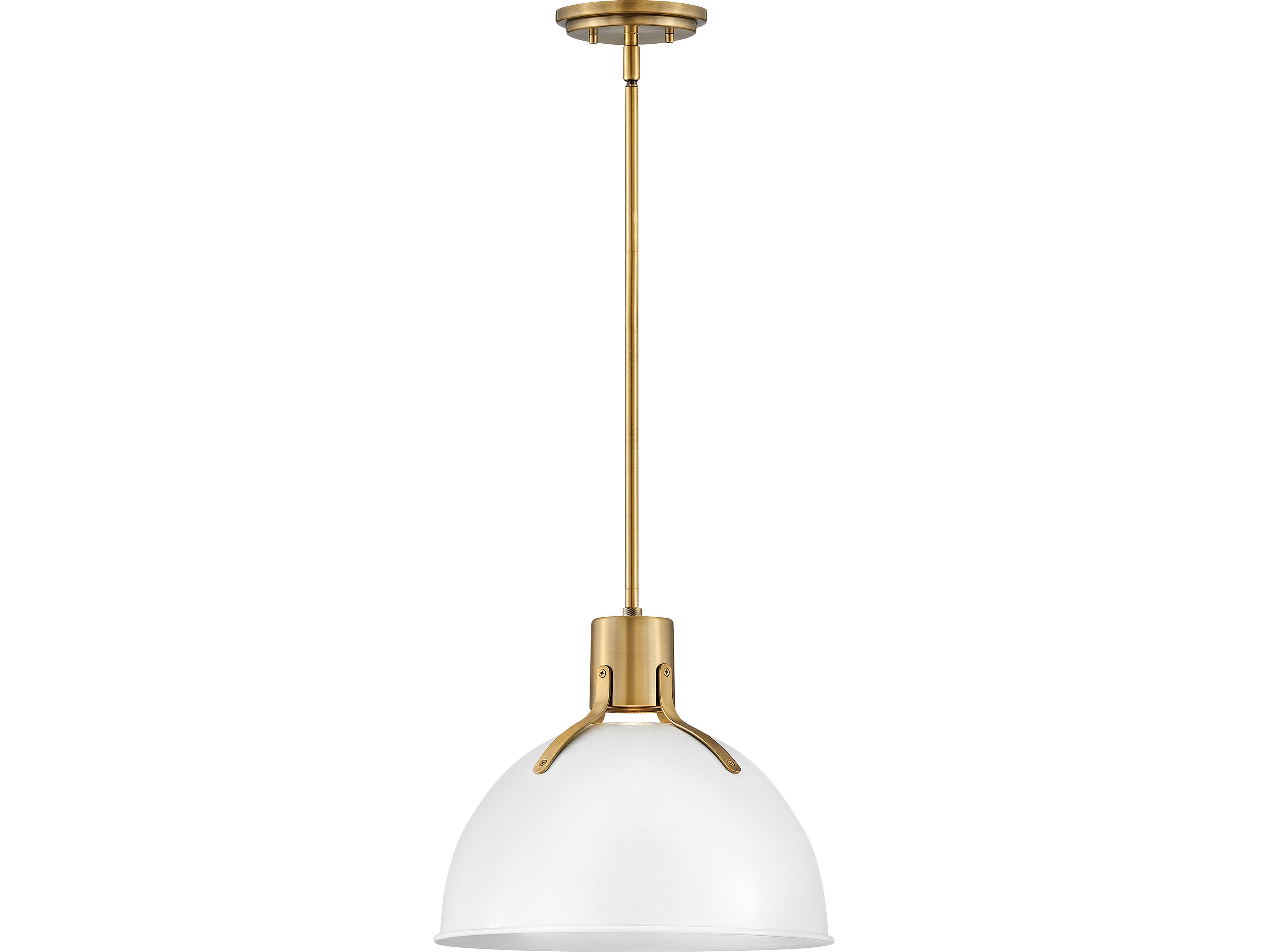 Argo 1-Light Polished White Brass LED Bell Pendant
