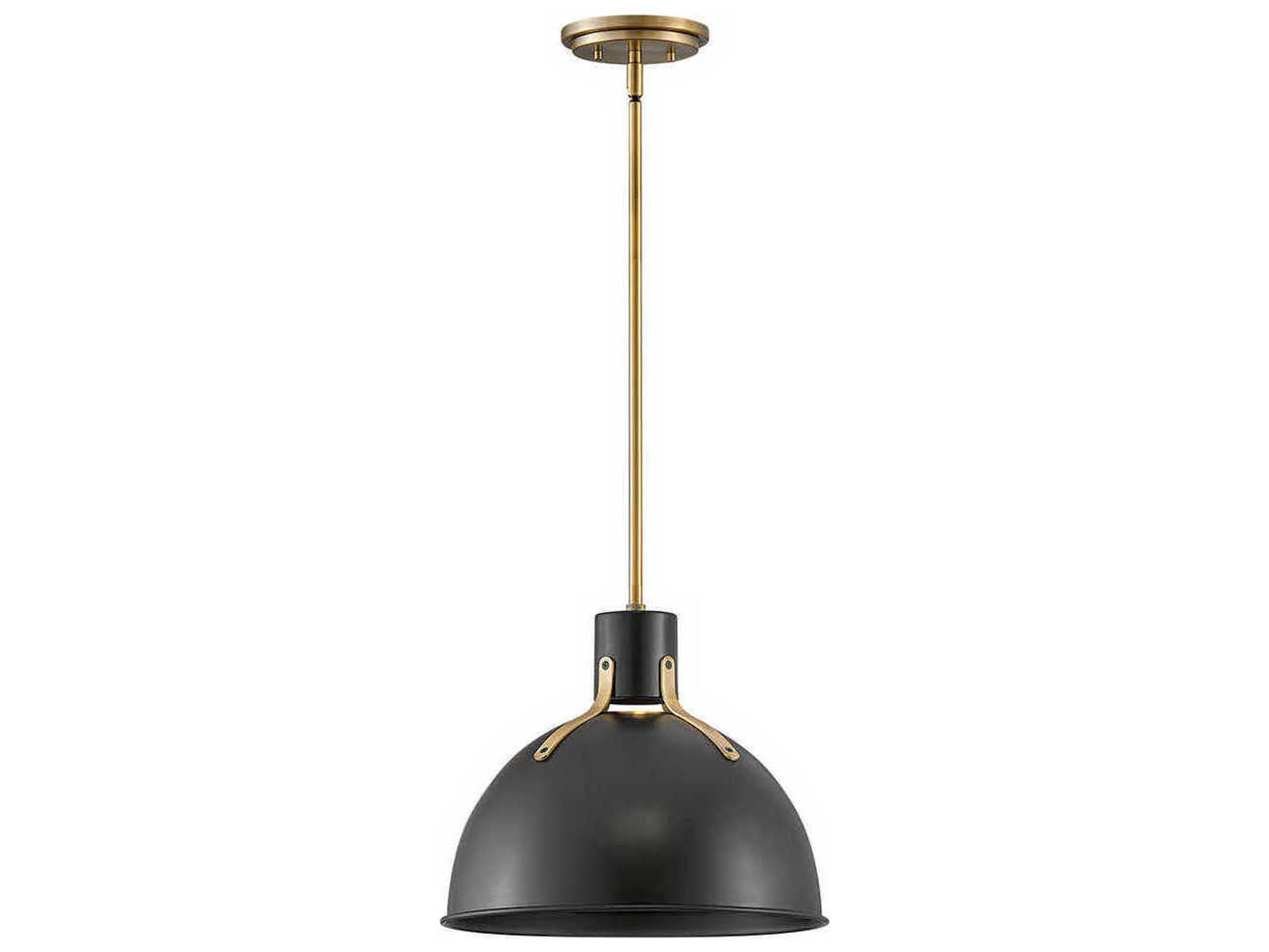 Argo 1-Light Satin Black Brass LED Bell Pendant