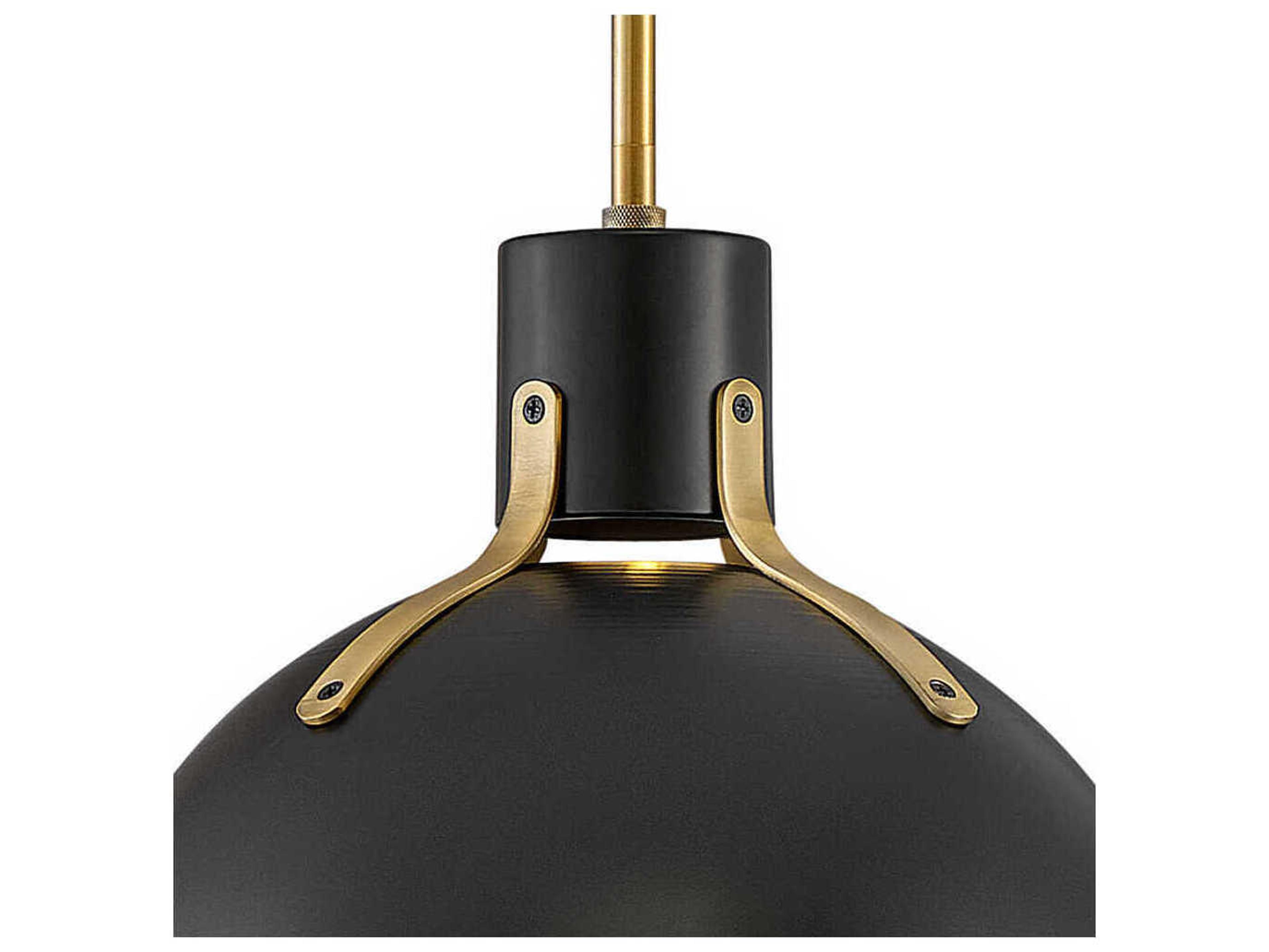 Hinkley Argo 1-Light Satin Black Brass LED Bell Pendant