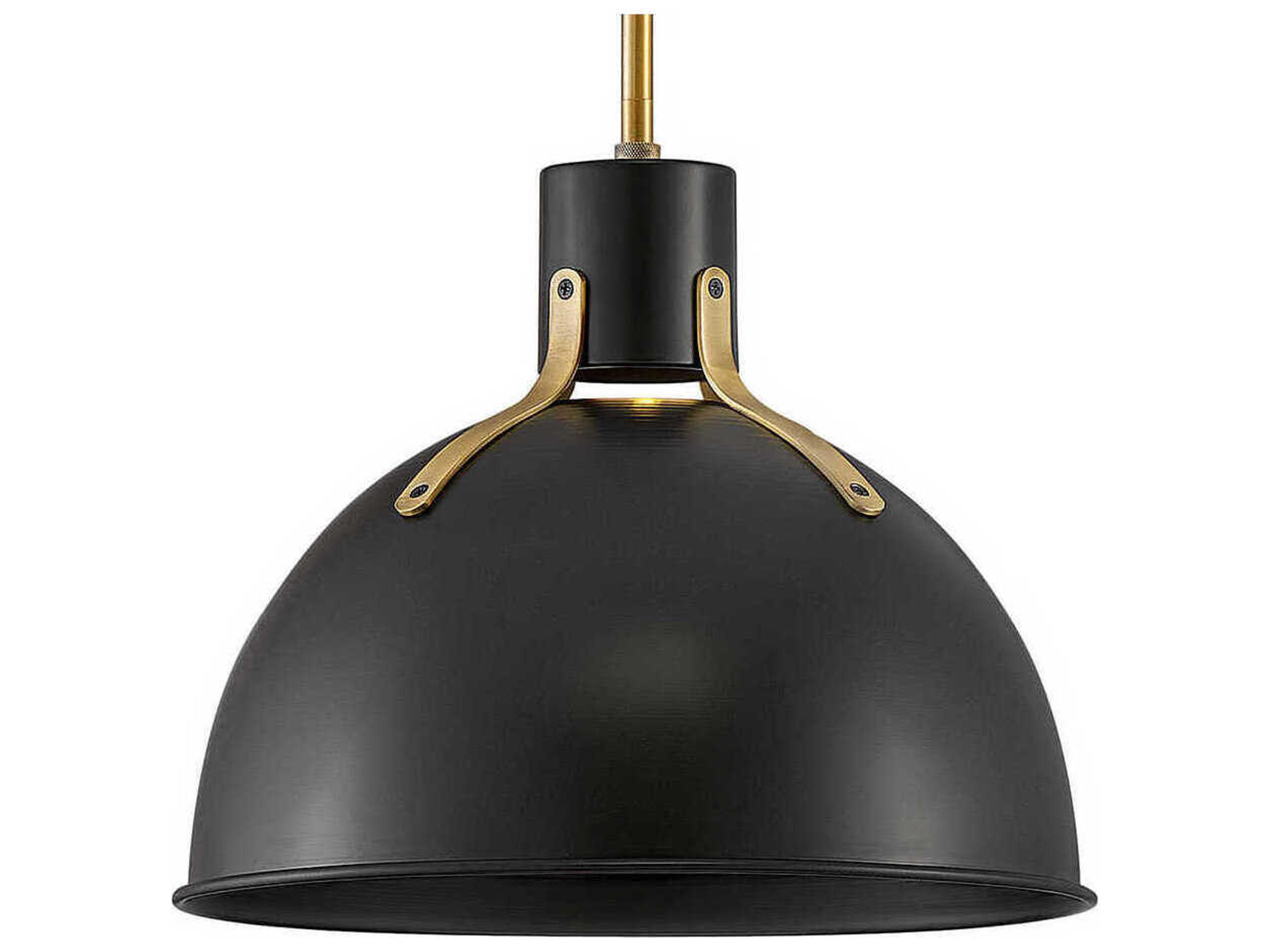Hinkley Argo 1-Light Satin Black Brass LED Bell Pendant