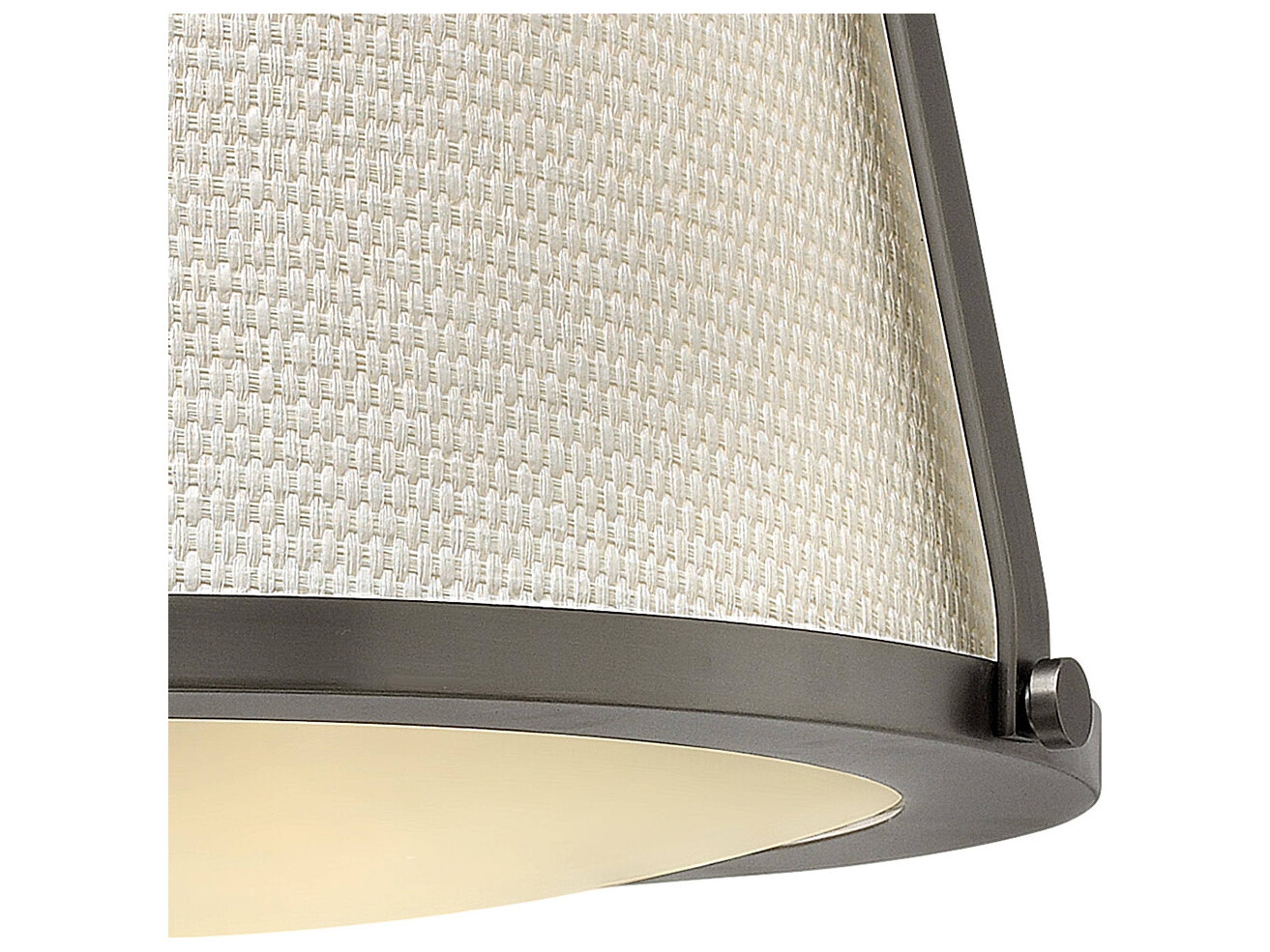 Hinkley Charlotte 1-Light Antique Nickel Glass Drum Semi Flush Mount