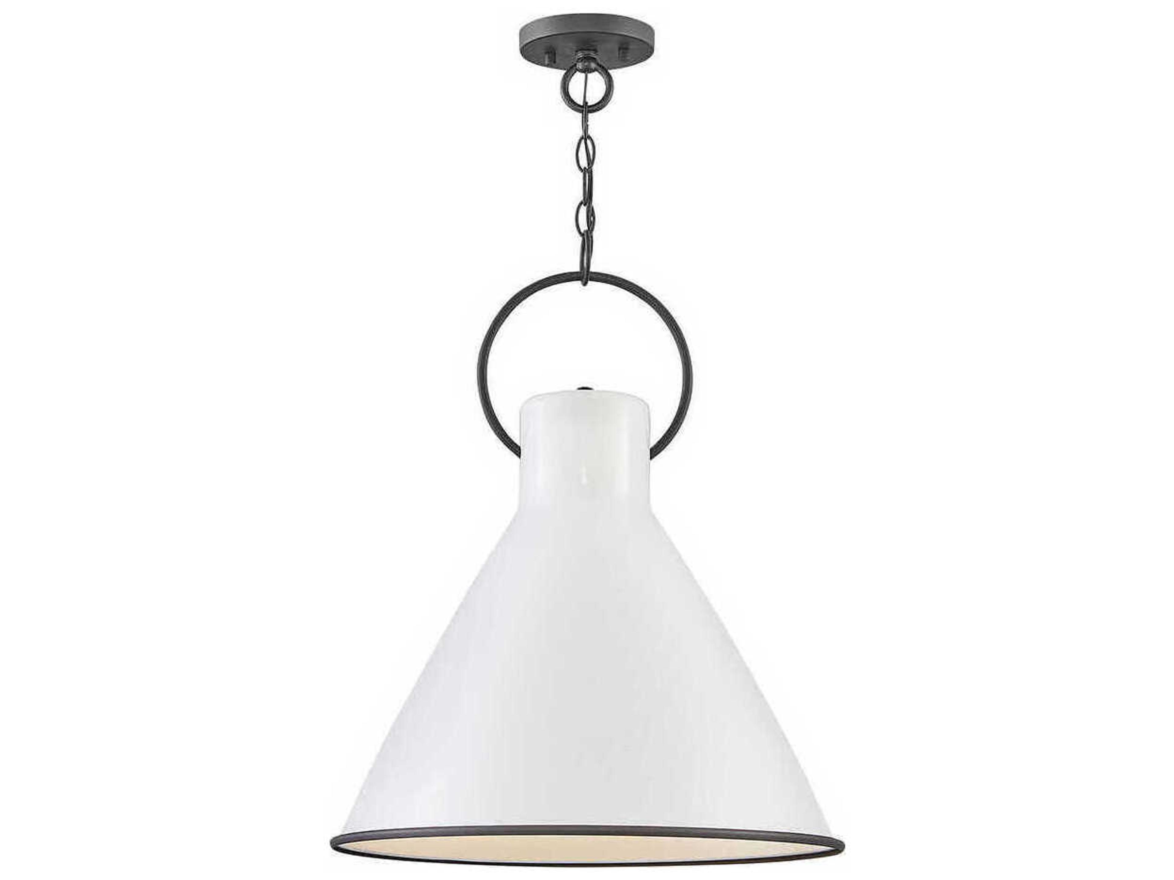 Winnie 1-Light Polished White Bell Pendant