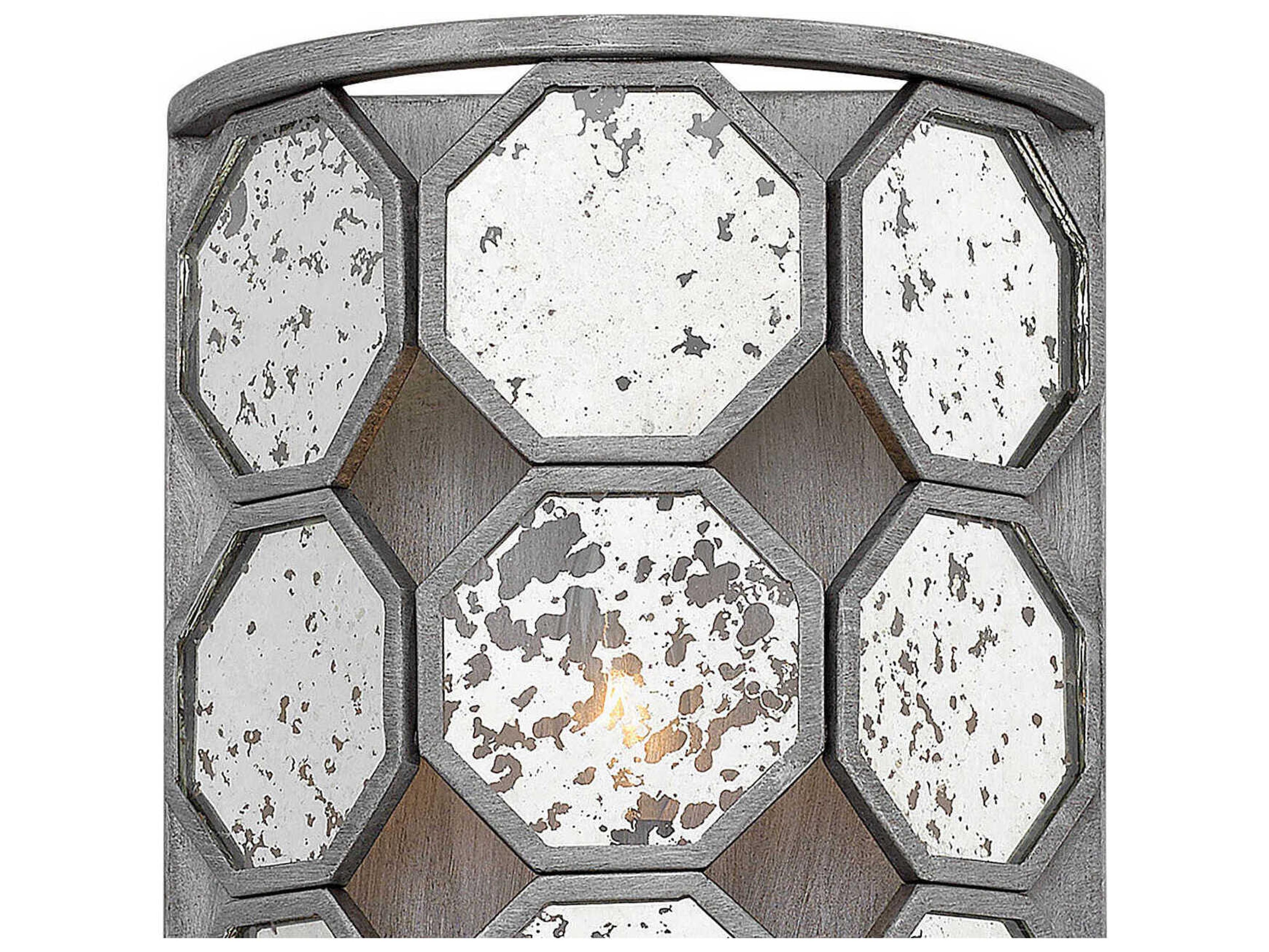 Hinkley Lara 1-Light Brushed Silver Glass Wall Sconce