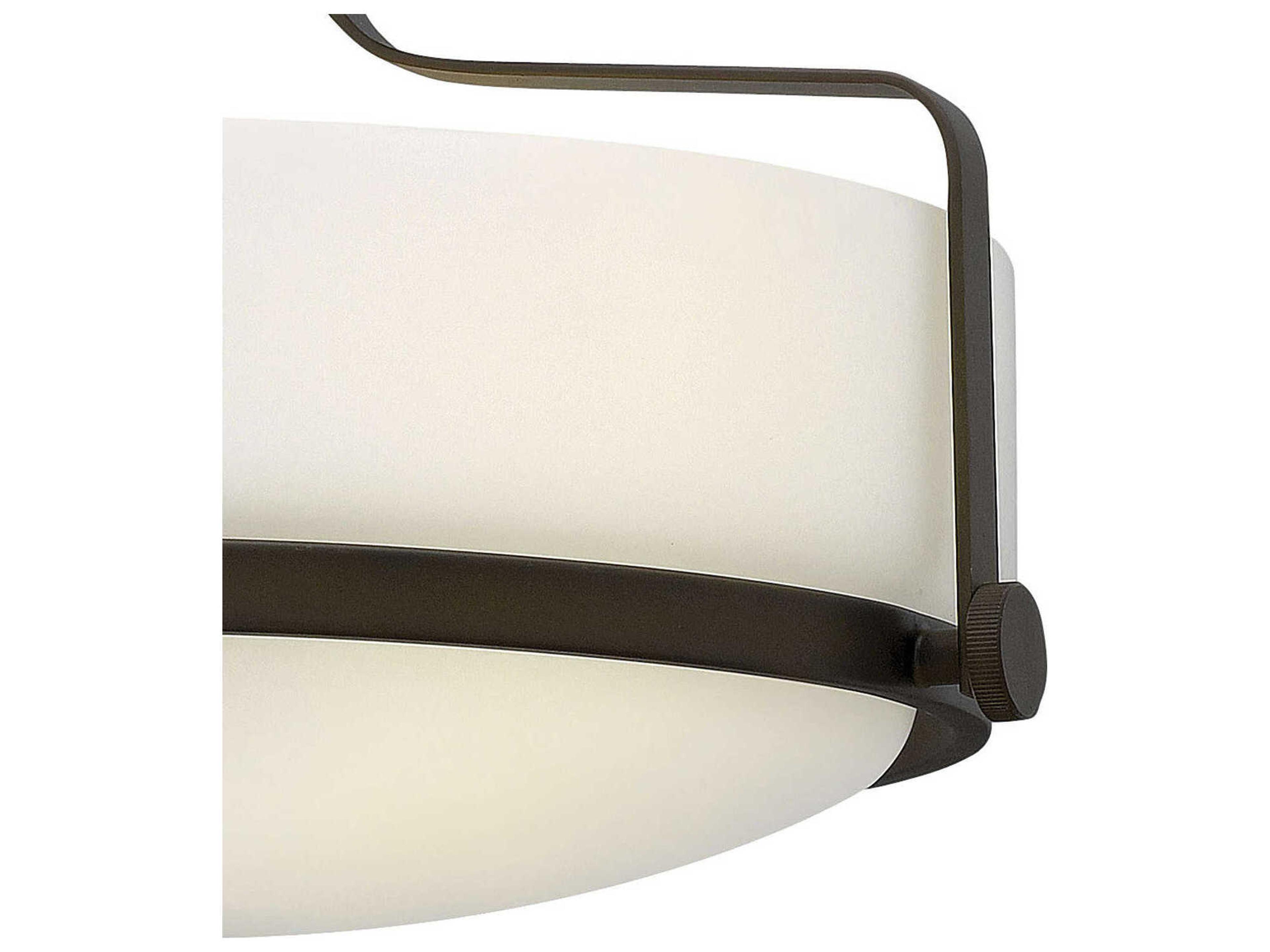 Hinkley Harper 3-Light Oil Rubbed Bronze Glass Drum Semi Flush Mount