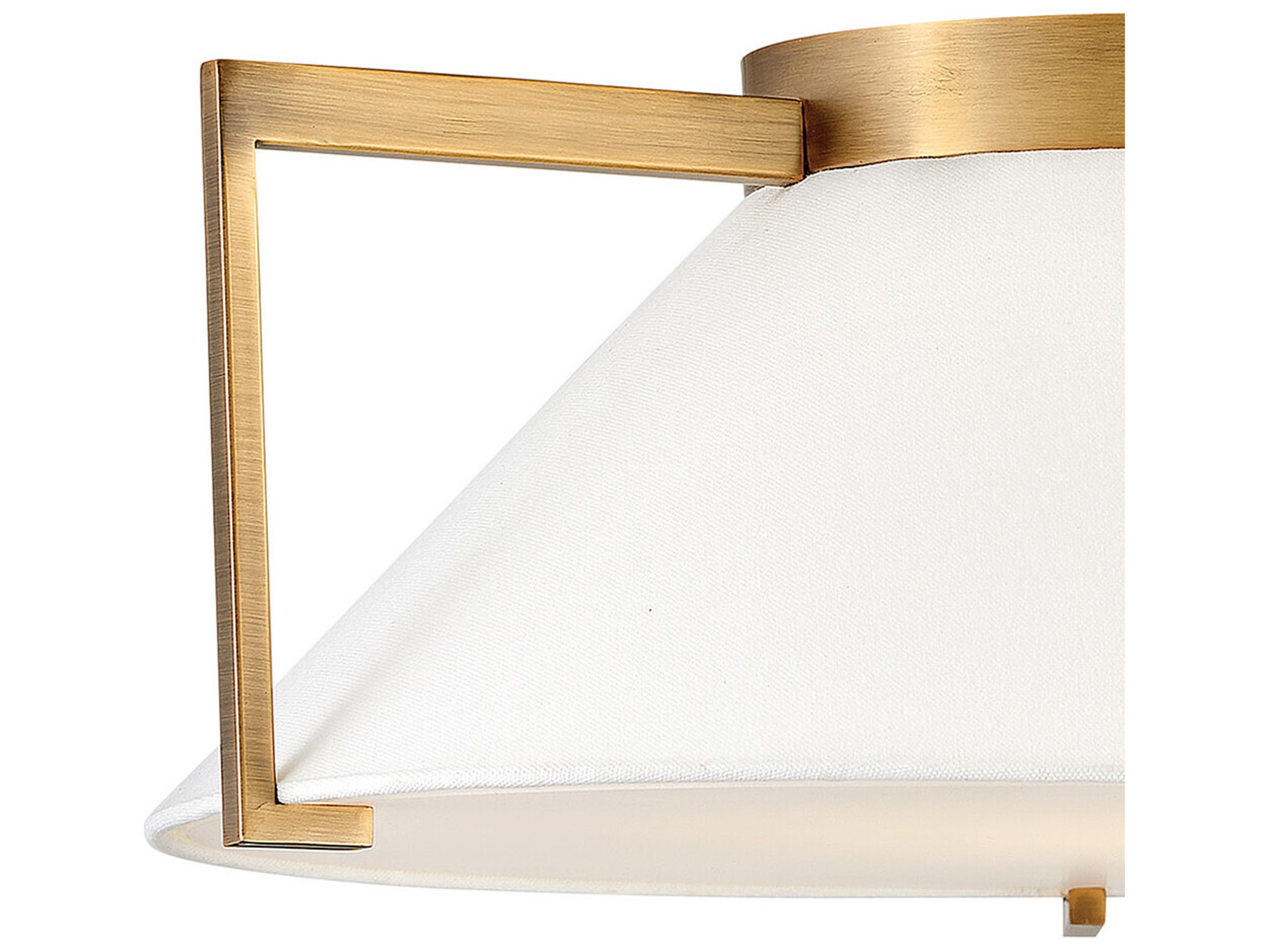 Hinkley Brushed Bronze White Glass LED Empire Flush Mount