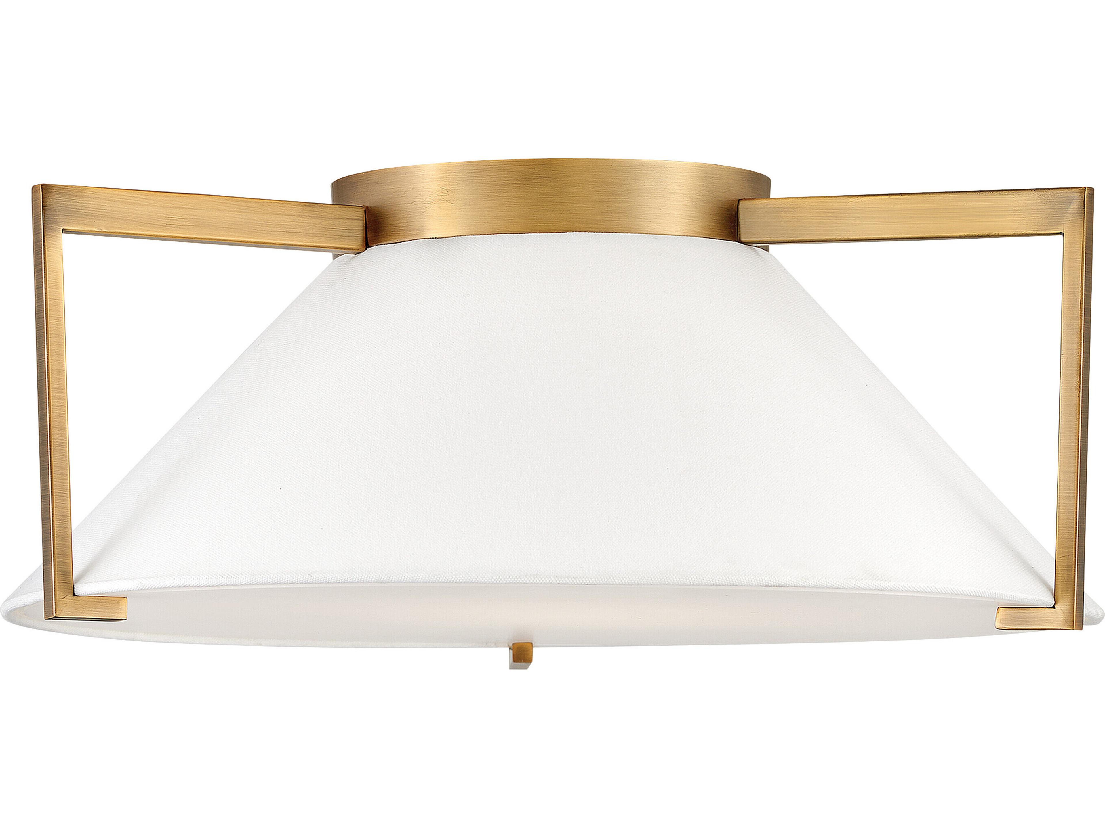 Hinkley Brushed Bronze White Glass LED Empire Flush Mount