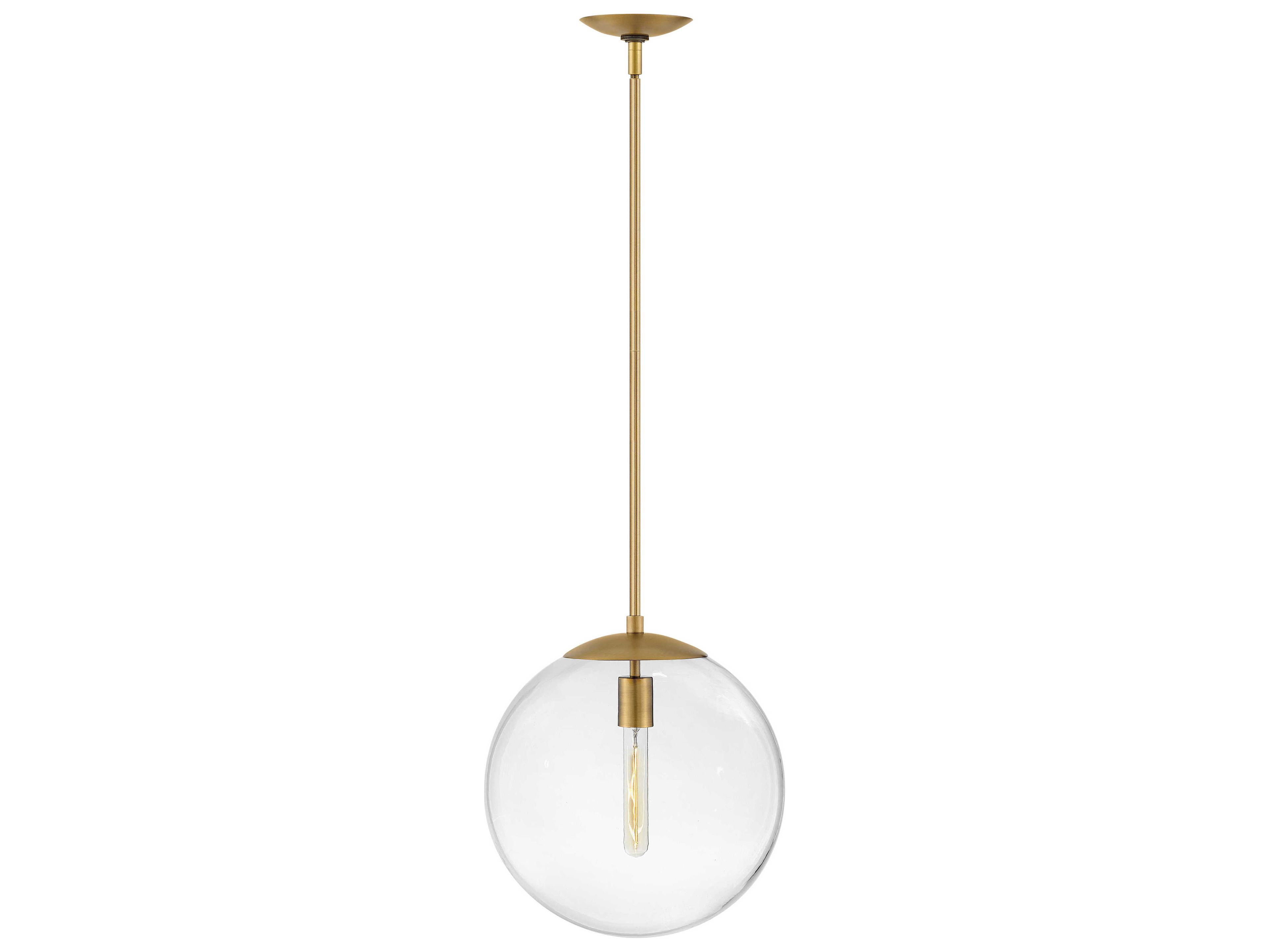Warby 1-Light Heritage Brass Glass Globe Pendant