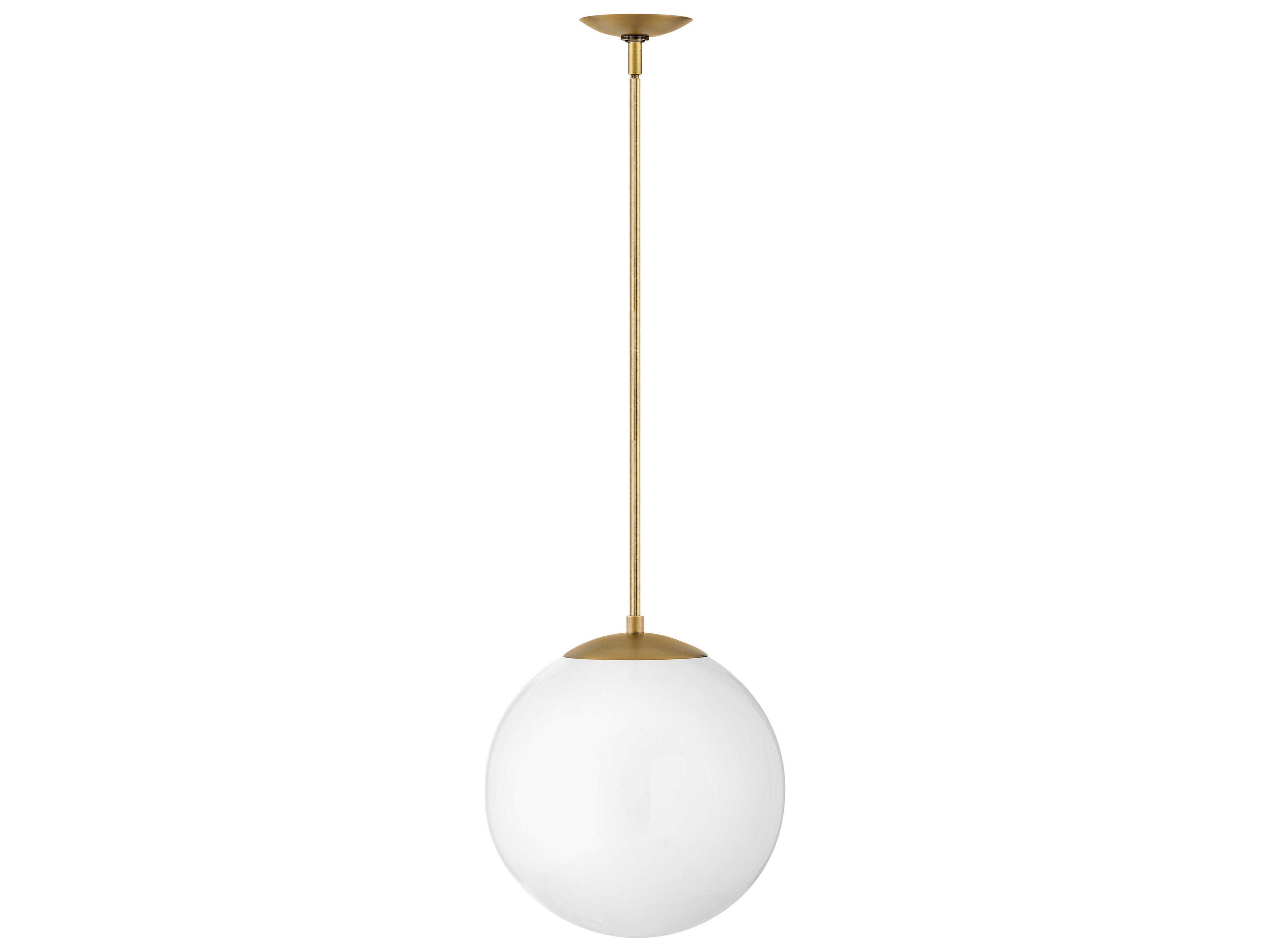 Warby 1-Light Heritage Brass Glass Globe Pendant