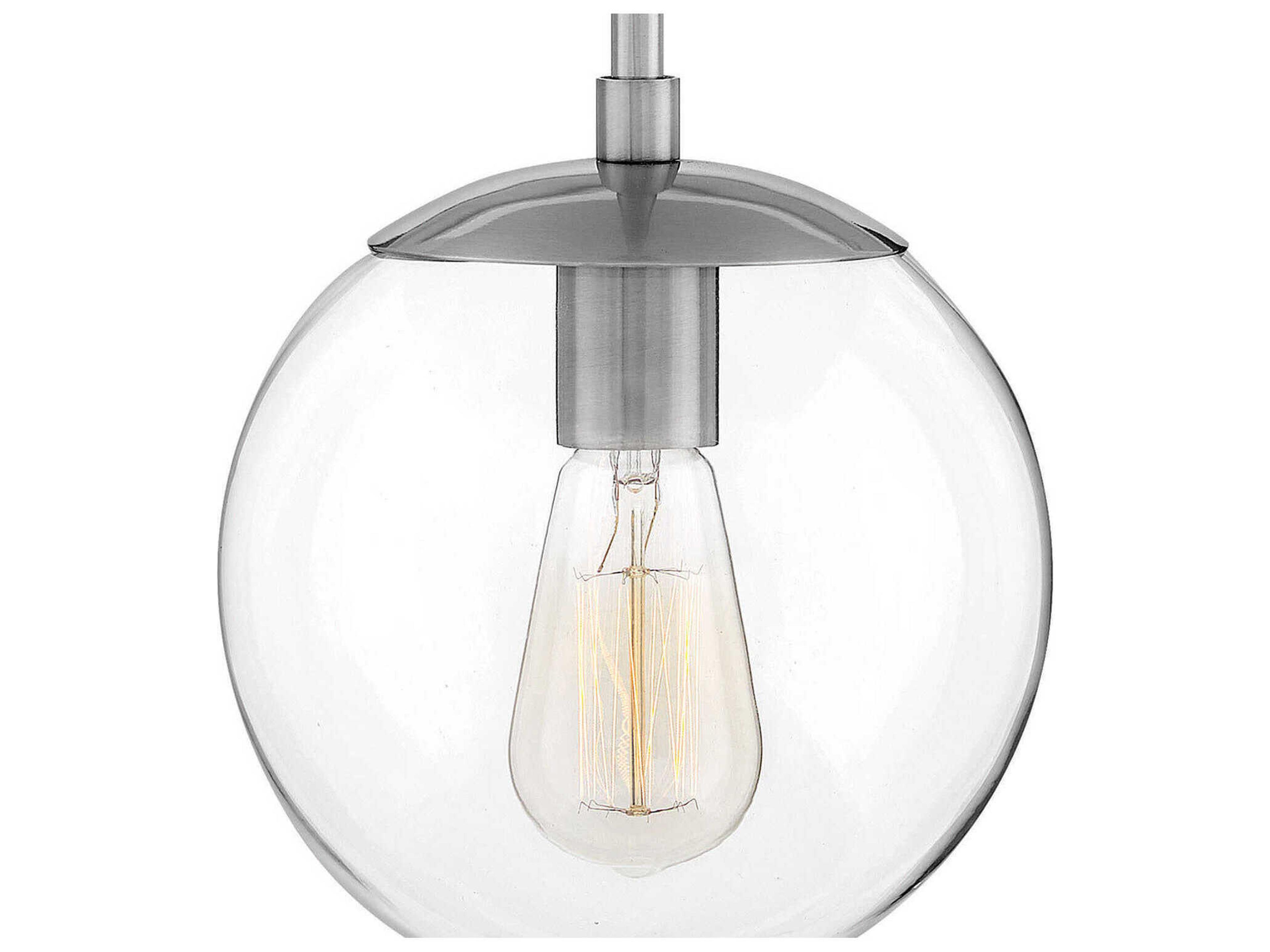 Hinkley Warby 1-Light Polished Antique Nickel Glass Globe Mini Pendant