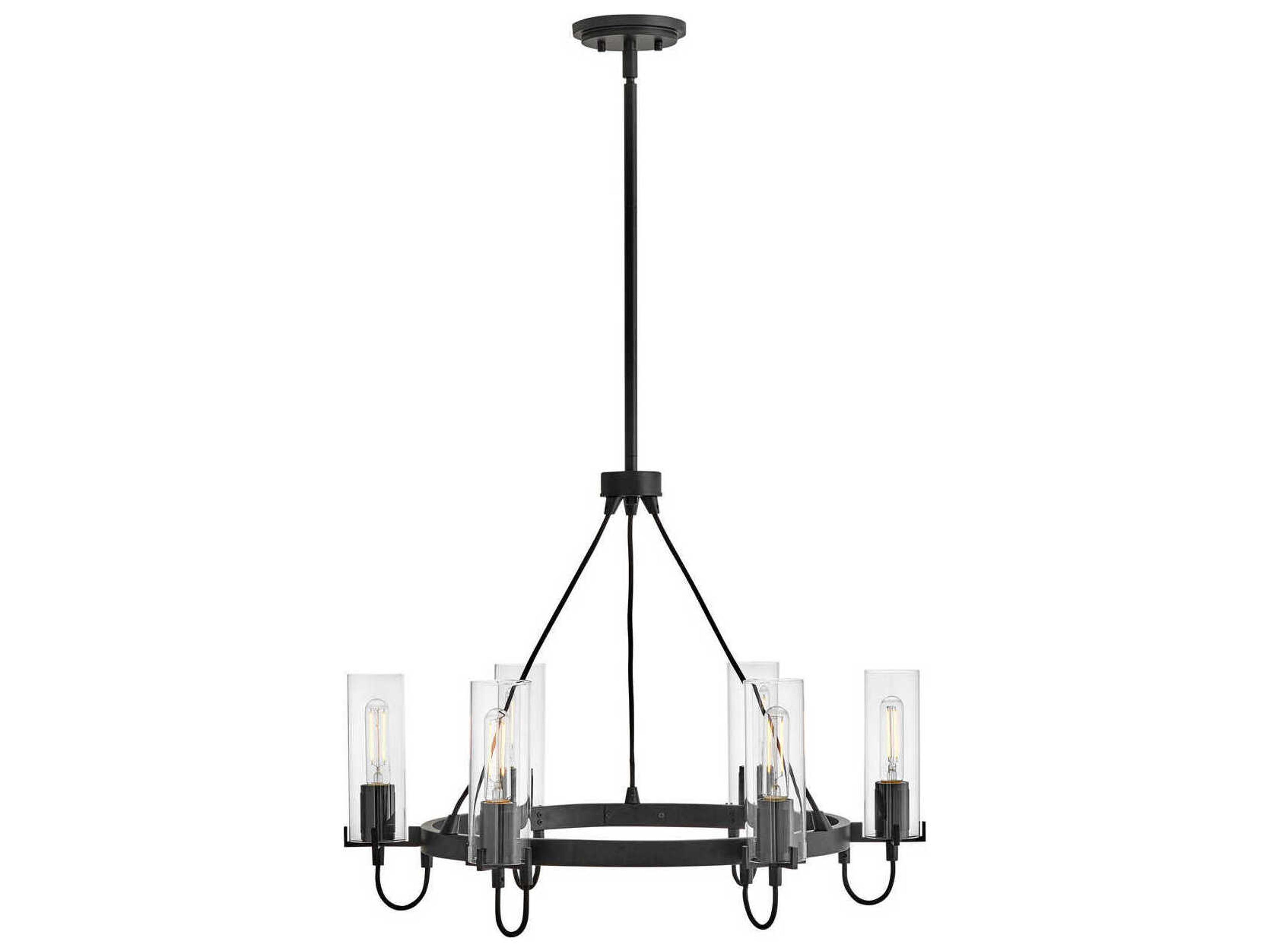 Ryden 6-Light Black Cylinder Chandelier