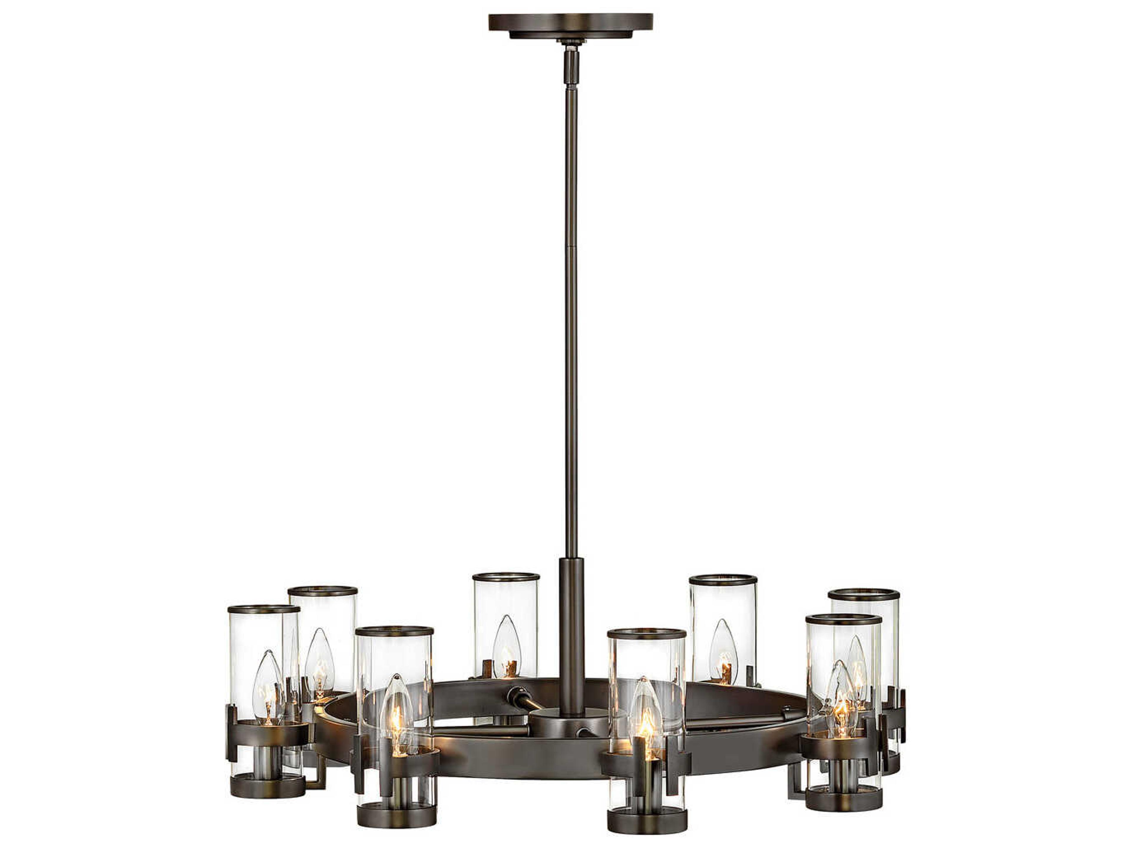 Reeve 8-Light Black Oxide Cylinder Chandelier