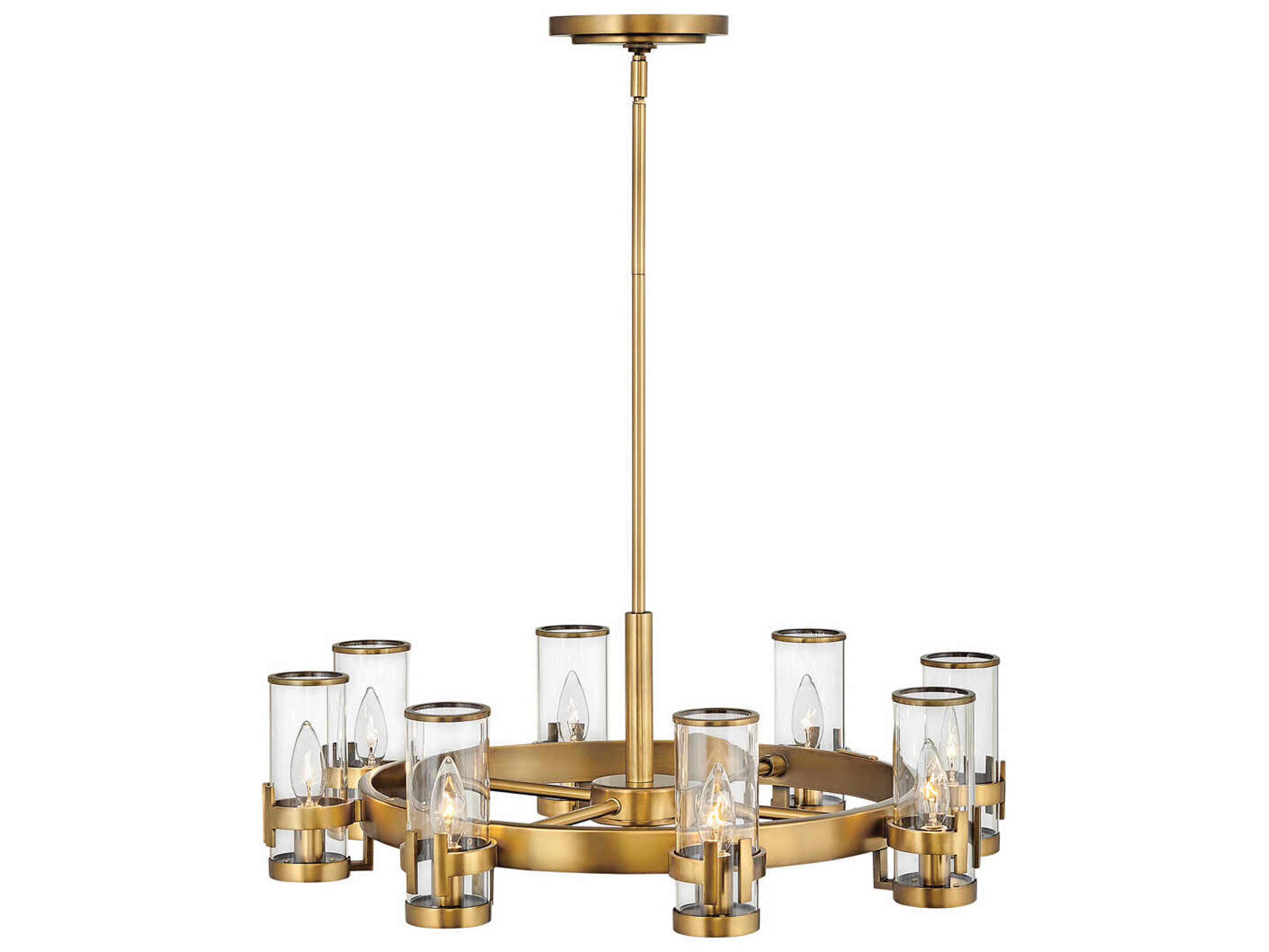 Reeve 8-Light Heritage Brass Cylinder Chandelier