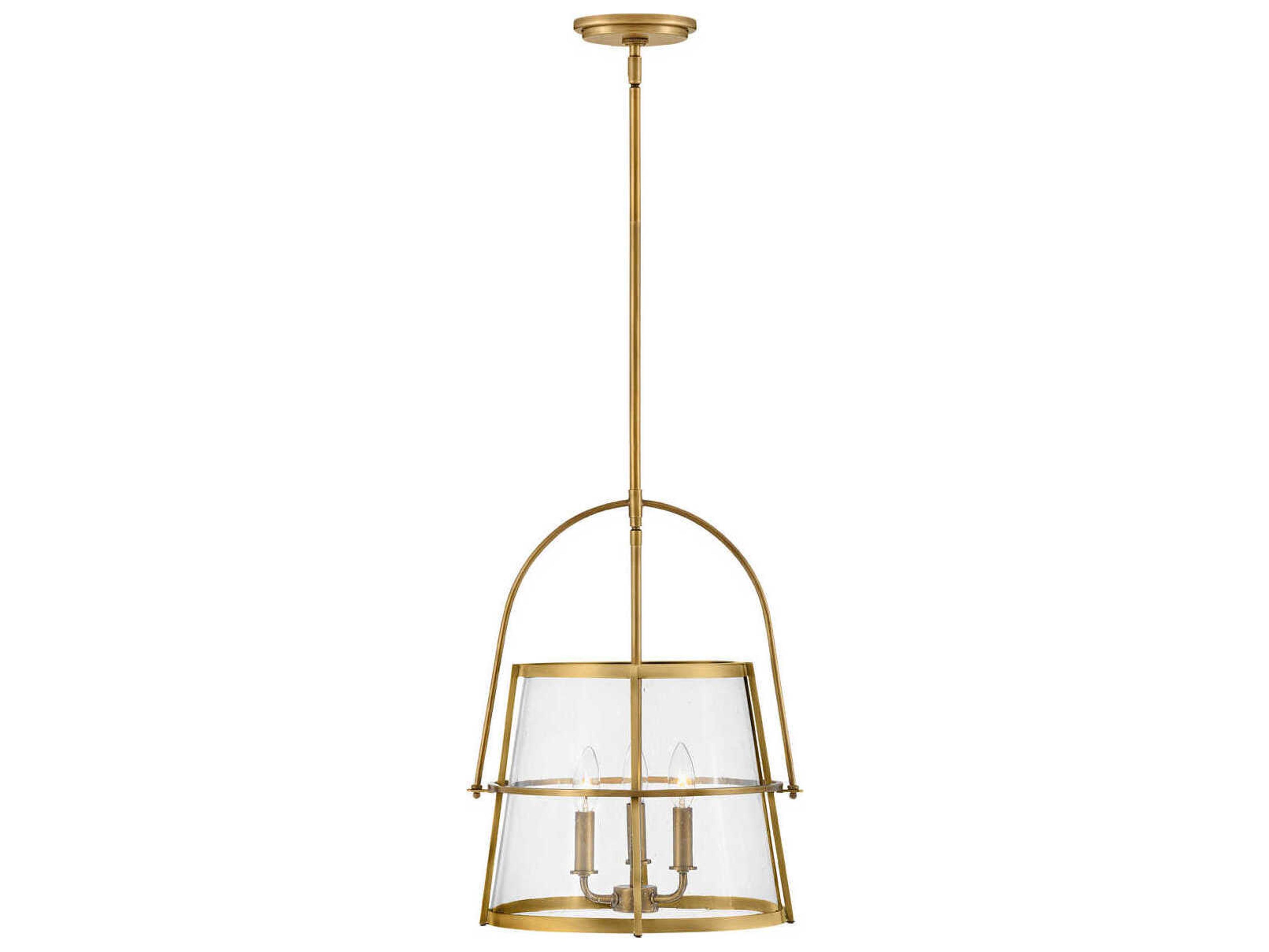 Tournon 3-Light Heritage Brass Glass LED Pendant