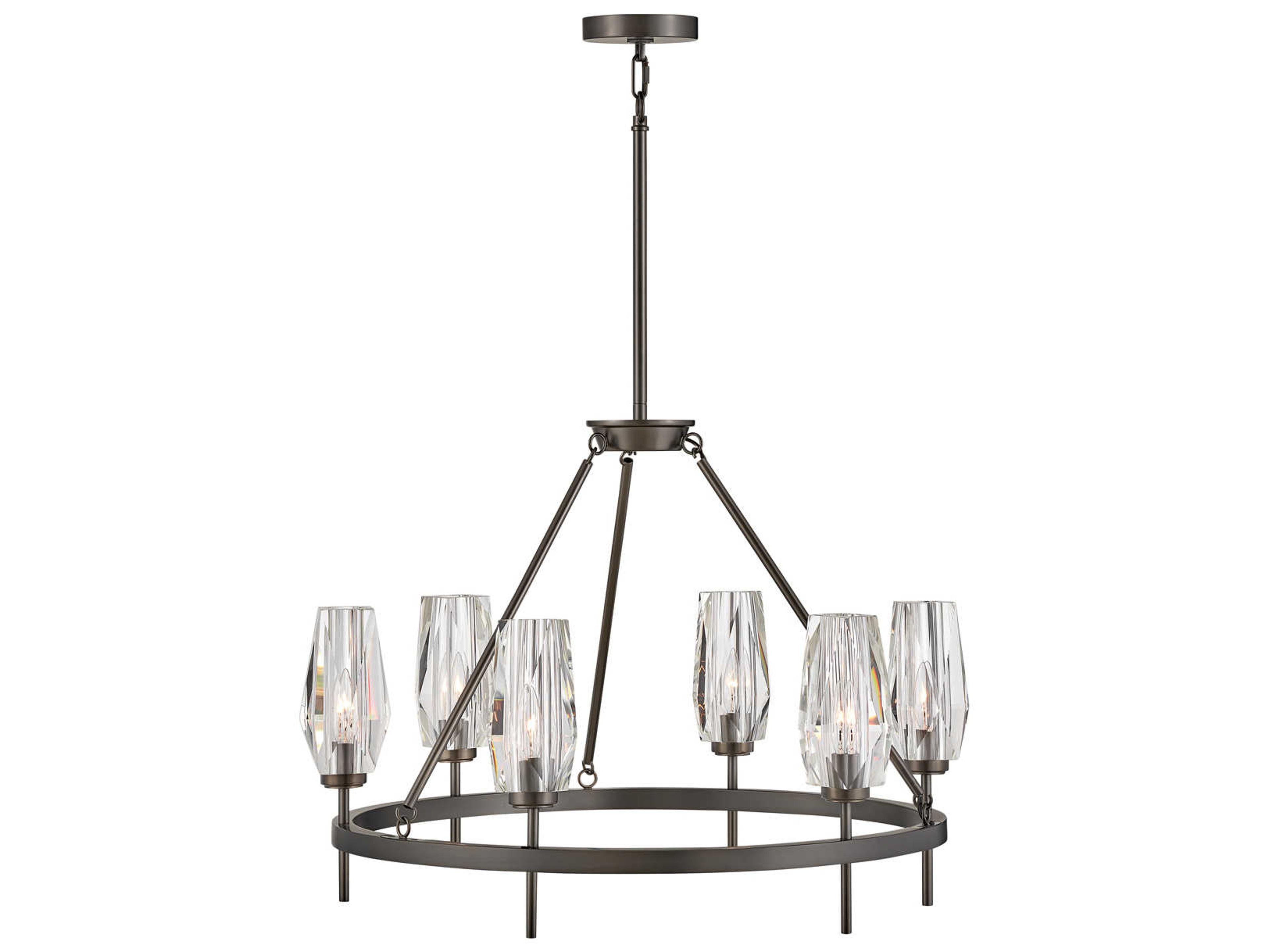Ana 6-Light Black Oxide Crystal Candelabra Chandelier