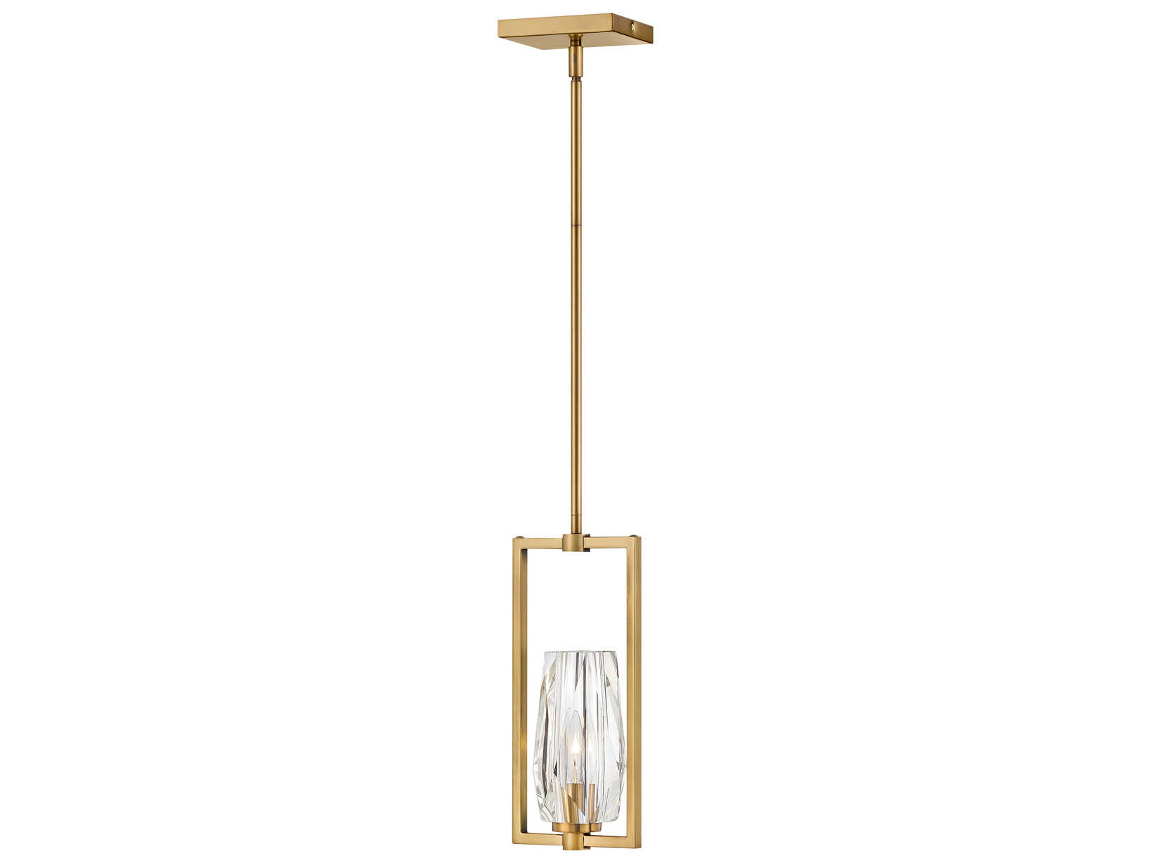 Ana 1-Light Heritage Brass Crystal Mini Pendant