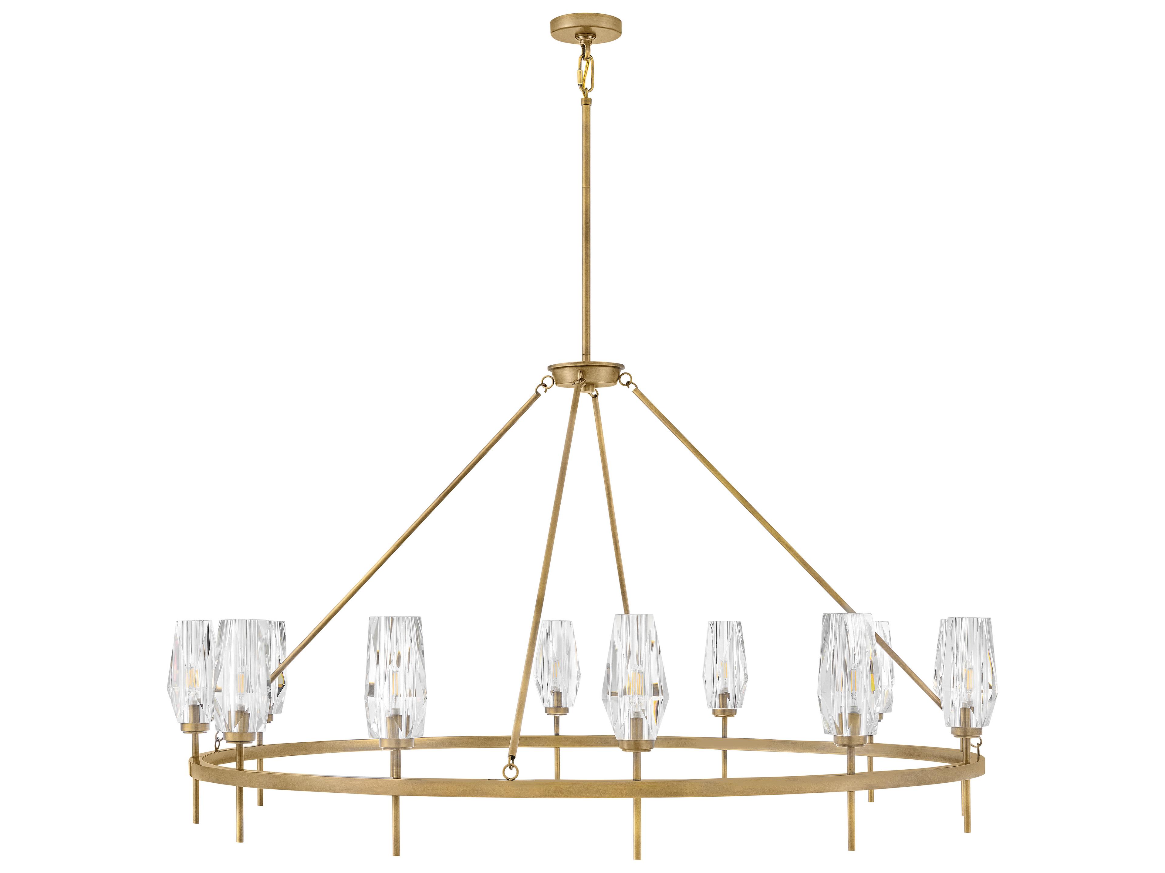 Hinkley Ana 12-Light Heritage Brass Candelabra Chandelier