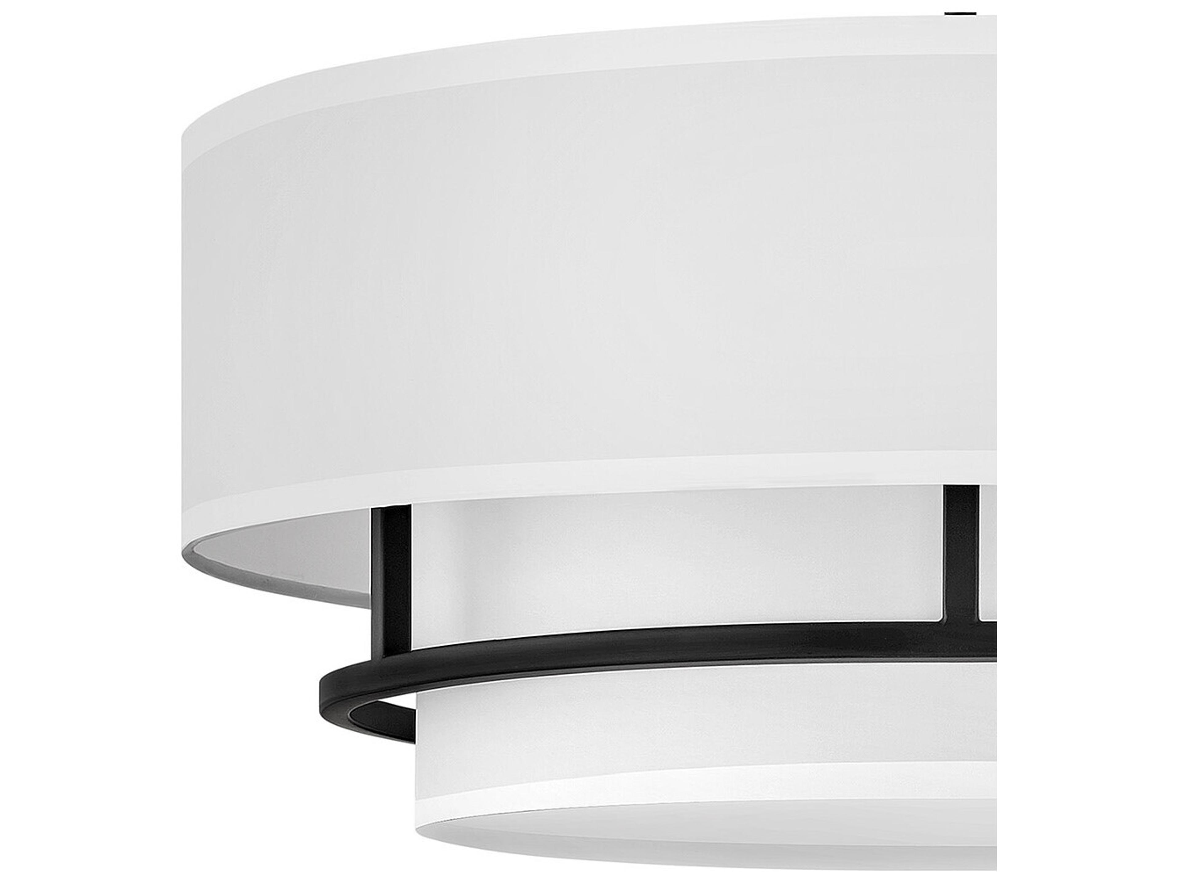 Hinkley Graham 4-Light Black White Drum Semi Flush Mount
