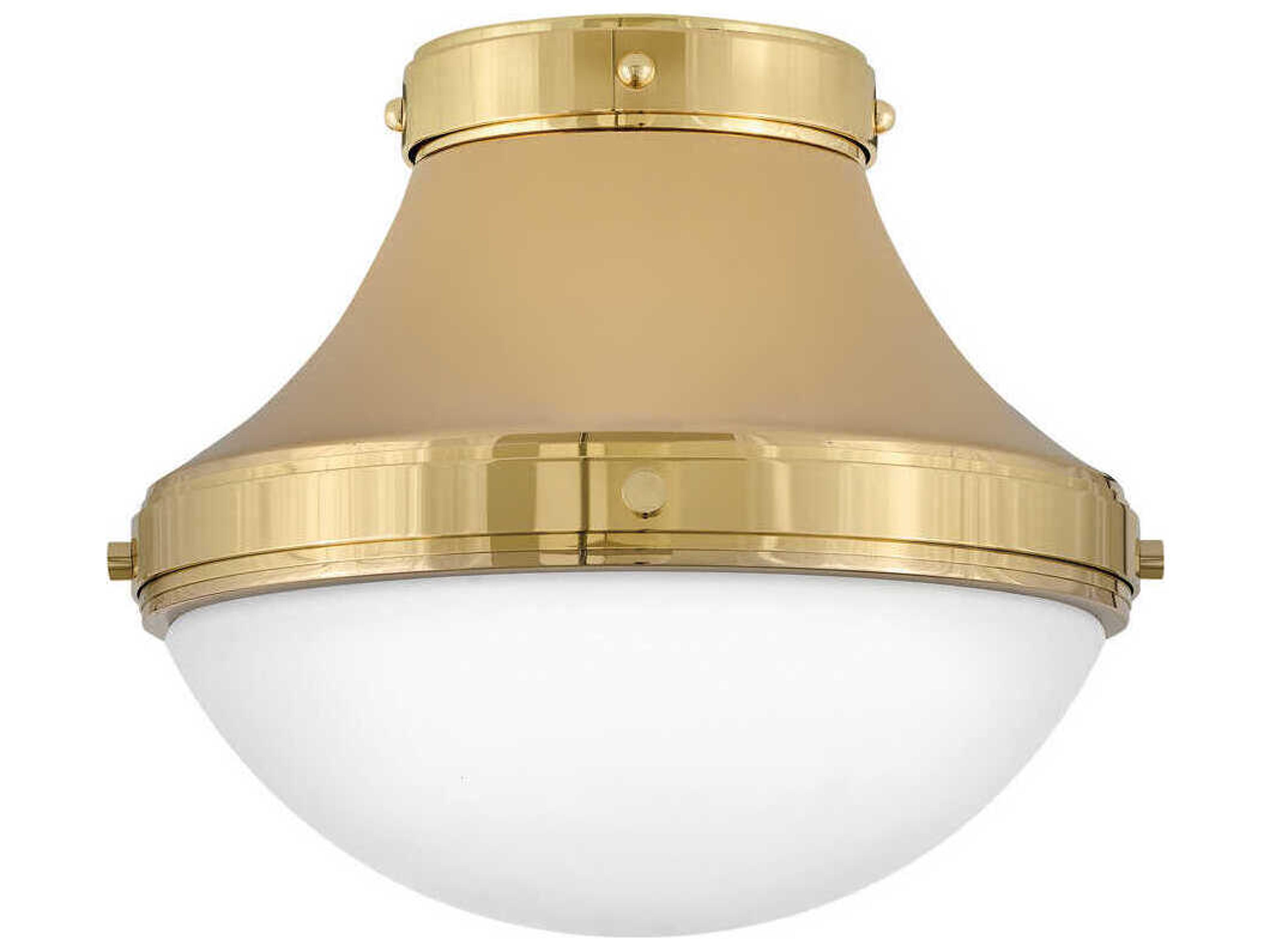 Oliver 1-Light Bright Brass Glass Bowl Flush Mount
