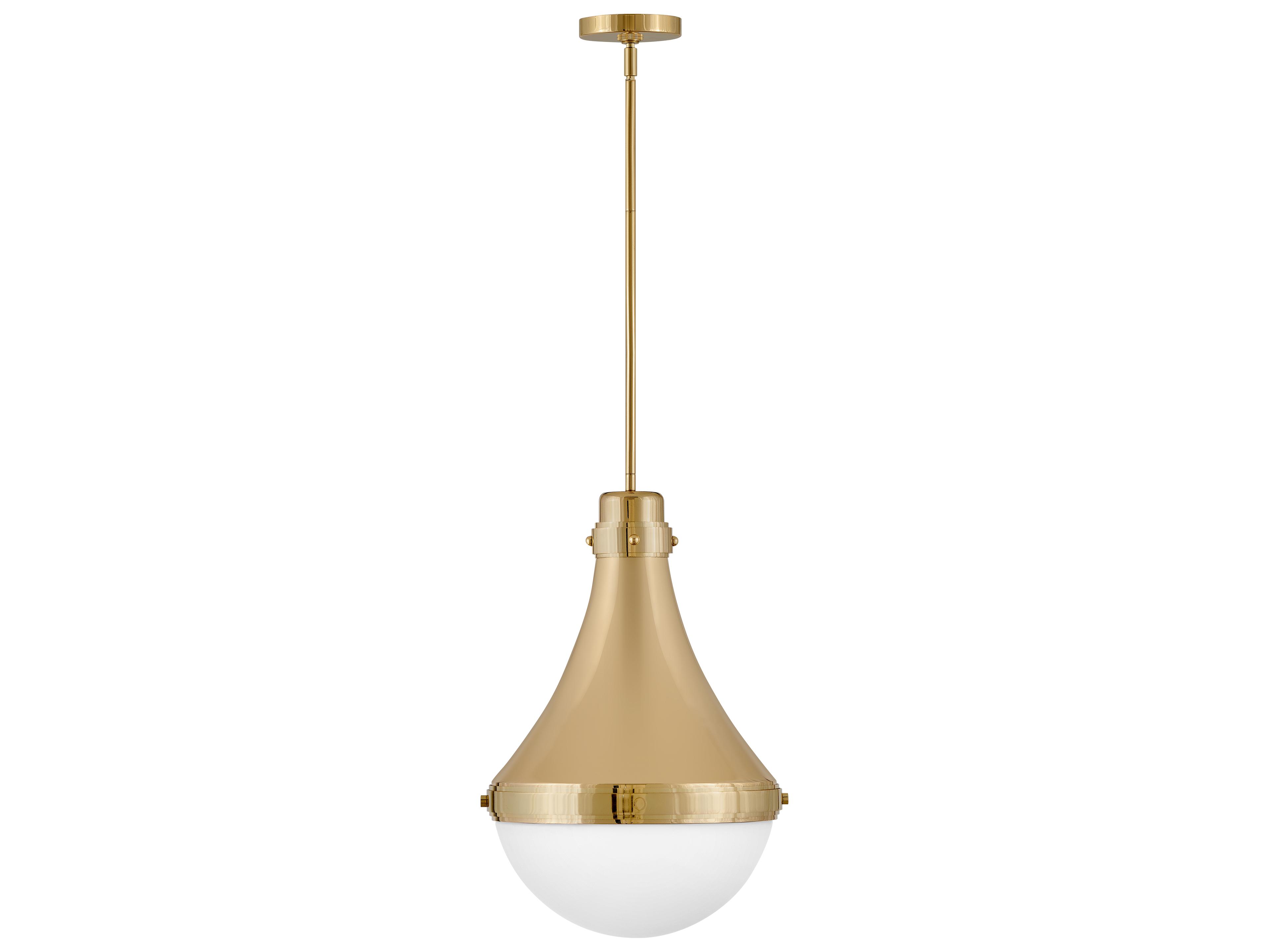 Oliver 1-Light Bright Brass Glass Bowl Pendant