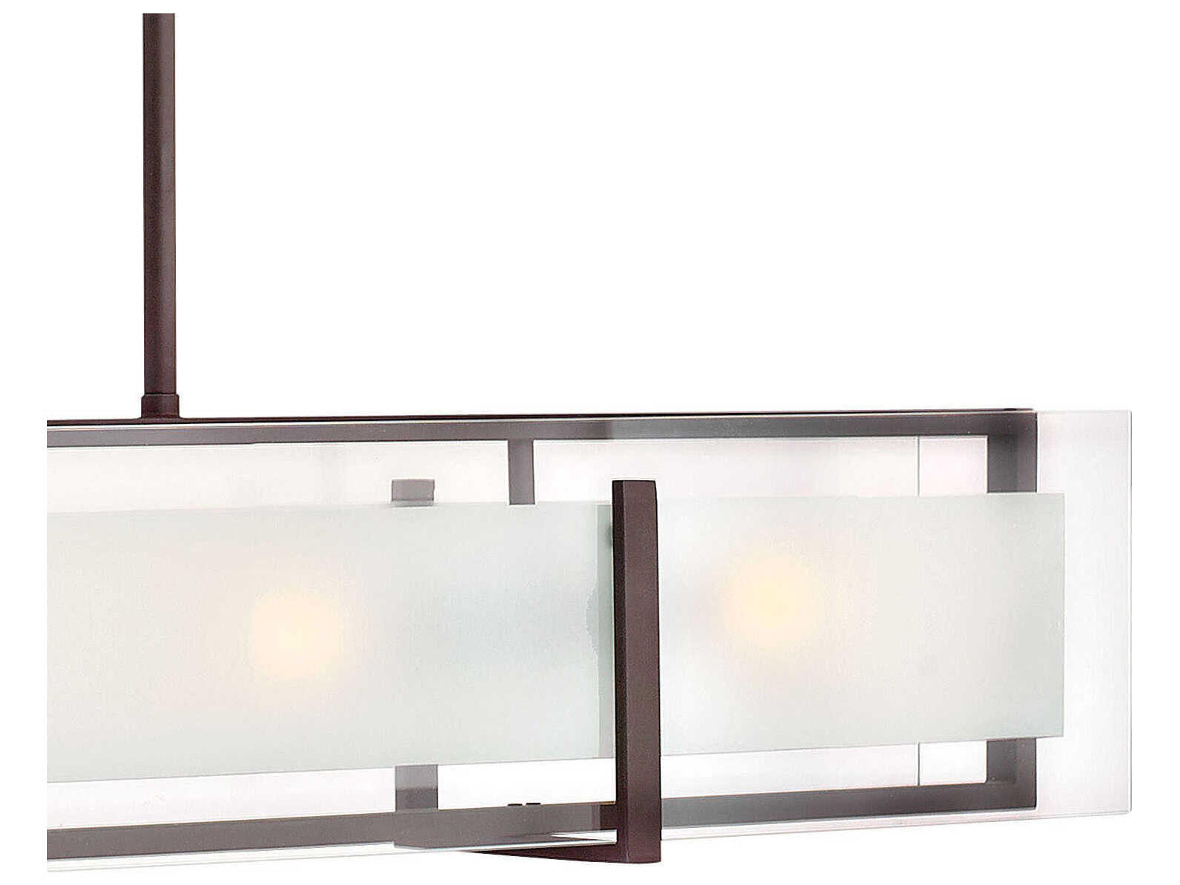 Hinkley Latitude 4-Light Oil Rubbed Bronze Glass Geometric Island Pendant