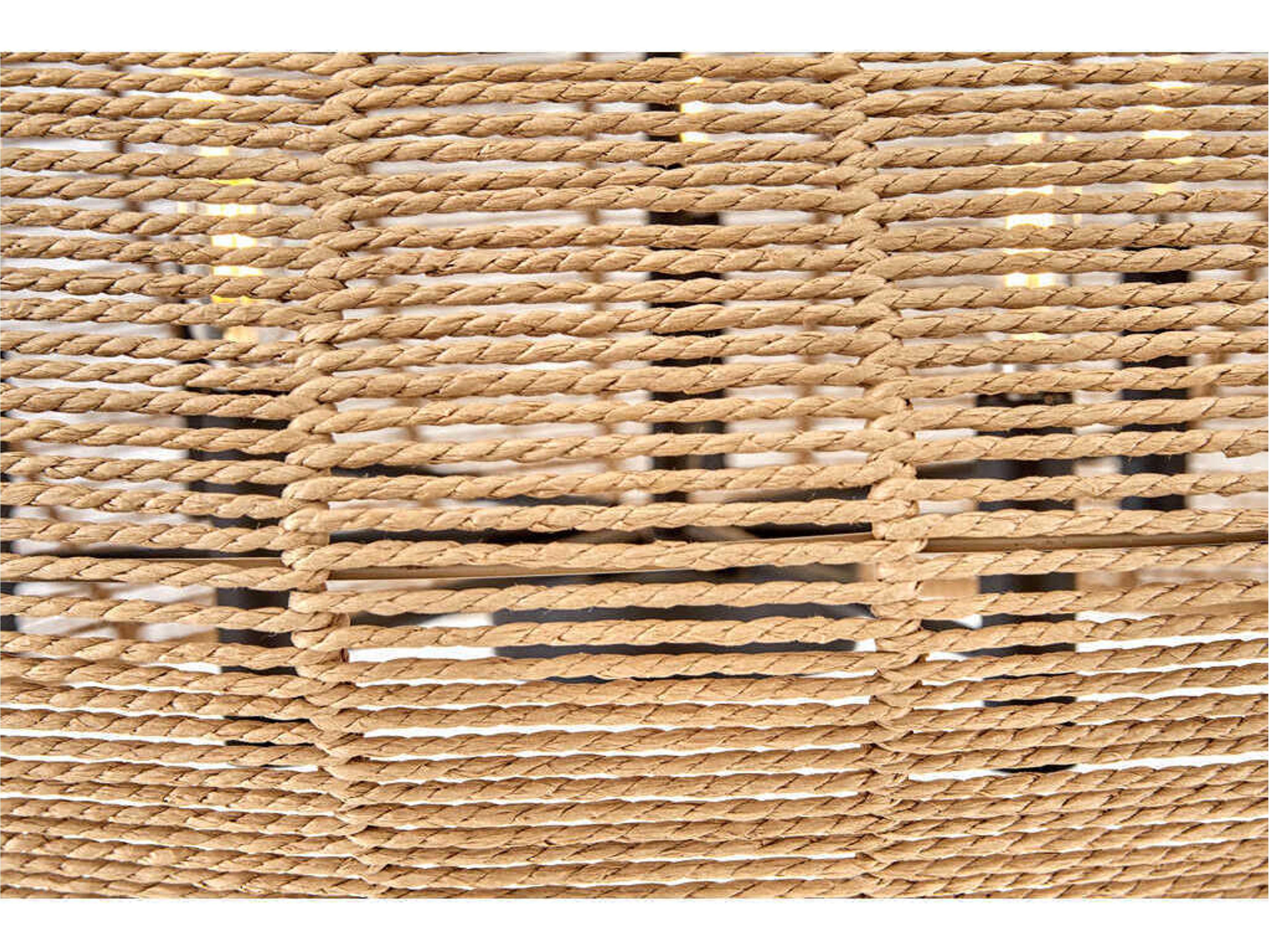 Hinkley Luca 3-Light Black Camel Rattan Candelabra Chandelier