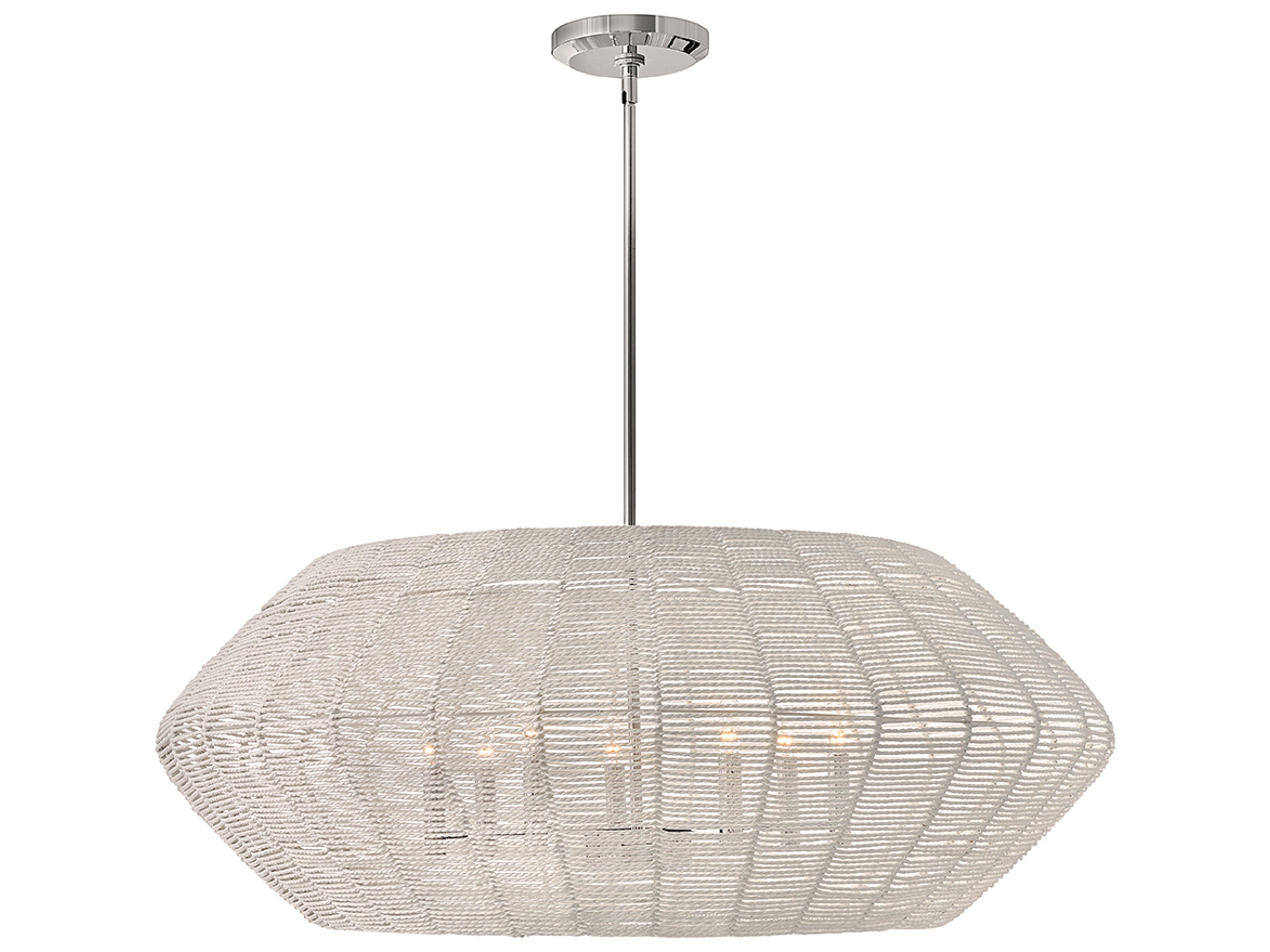 Luca 7-Light Polished Chrome White Candelabra Geometric Chandelier