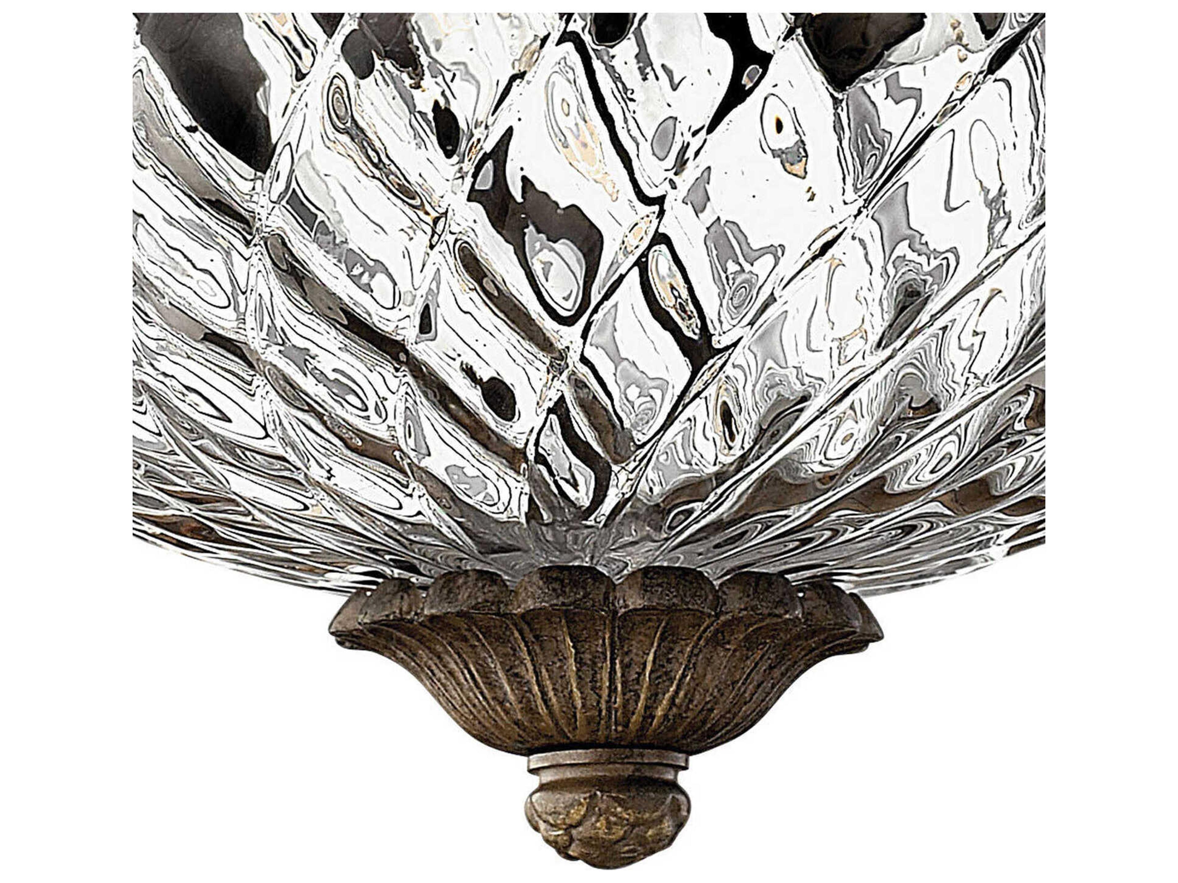 Hinkley Plantation 2-Light Pearl Bronze Glass Dome Flush Mount